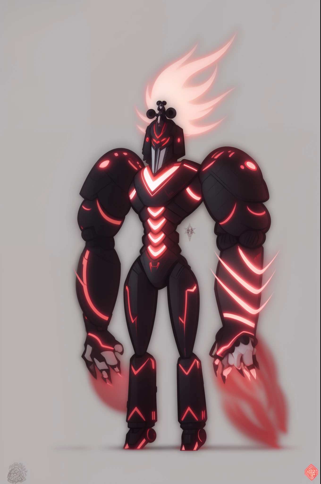 mech, style N3O-A1PHAangel mech,N3O-A1PHA style,chibi,full body,standing, female mech
