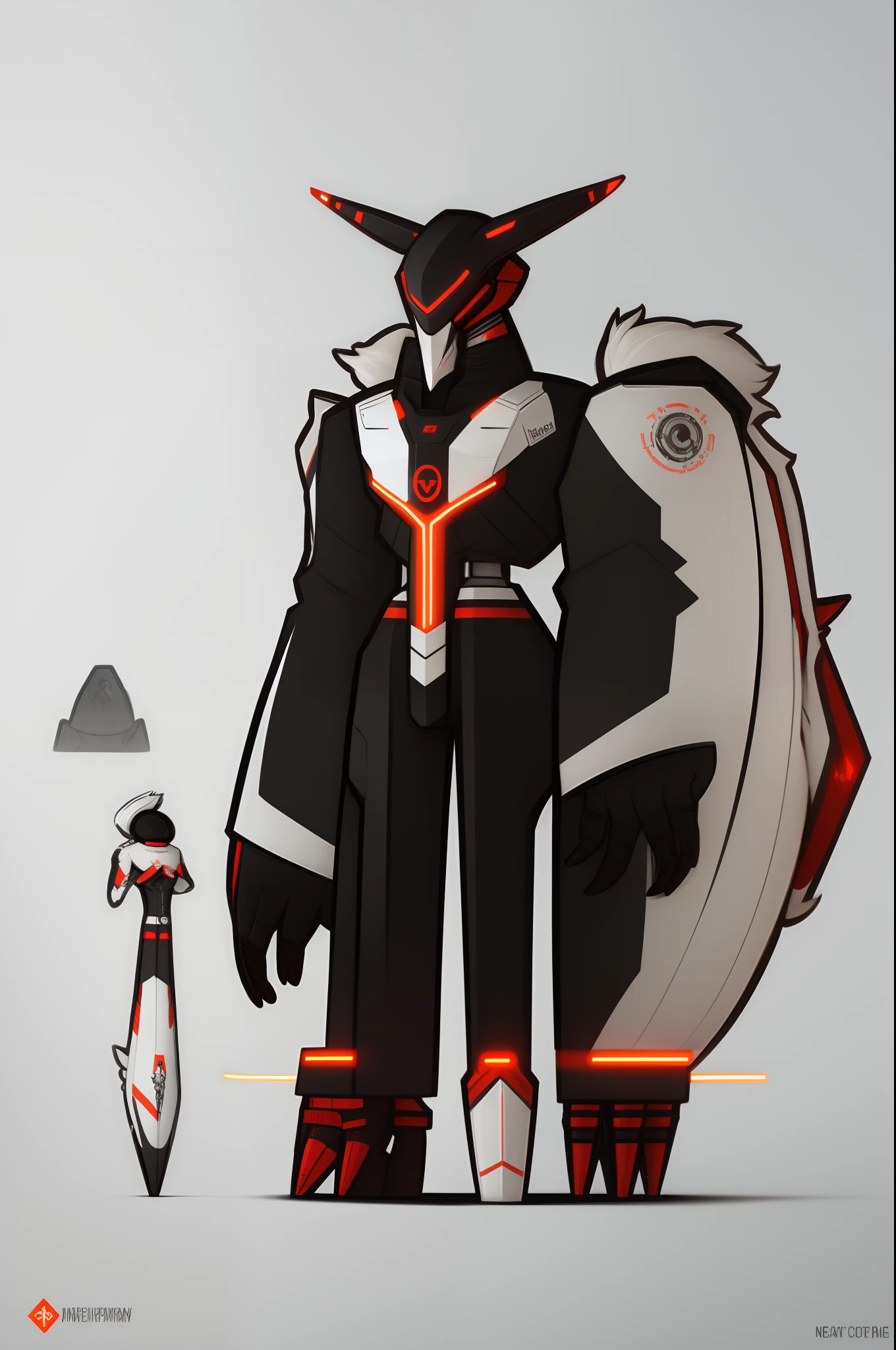 mech, style N3O-A1PHAangel mech,N3O-A1PHA style,chibi,full body,standing, female mech
