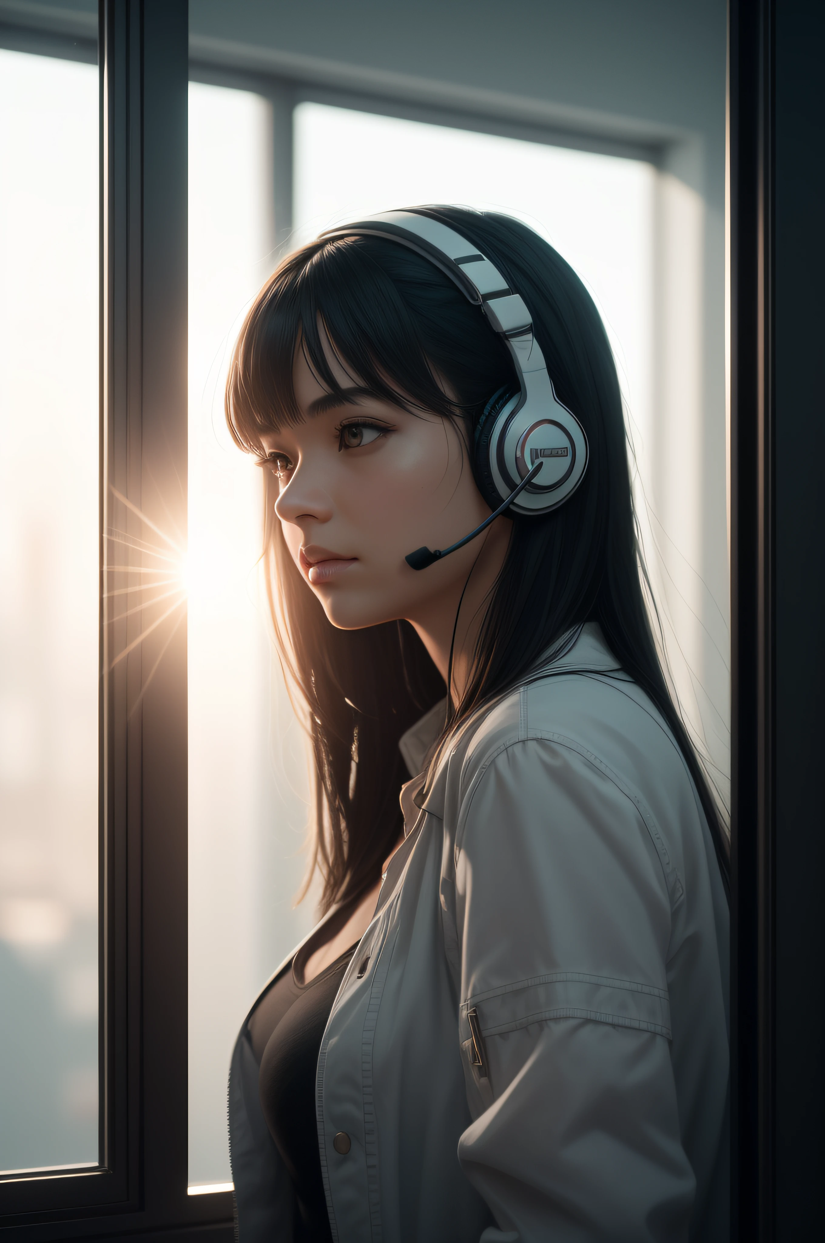 **latin american recruiter, headset, bright white office background, call center, realistic depth of field, photography, cinematic, Super detailed, Cinematic Lighting, FKAA, TXAA, RTX, SSAO, Post Processing, Post-Production, Full color, HDR, Realistic,8k, Color Grading, portrait Photography, Shot on 50mm lens, Ultra-Wide Angle, Depth of Field, hyper-detailed, beautifully color-coded, insane details, intricate details, beautifully color graded, Editorial Photography, Photography, Photoshoot, Shot on 70mm lens, Depth of Field, Bokeh, DOF, Tilt Blur, Shutter Speed 1/1000, F/22, White Balance, 32k, Super-Resolution, Megapixel, ProPhoto RGB, VR, Lonely, Good, Massive, Daylight, Natural Lighting, Optical Fiber, Studio Lighting, Soft Lighting, Volumetric, Contre-Jour, Beautiful Lighting, Accent Lighting, Global Illumination,Ray Tracing Global Illumination, Optics, Scattering, Glowing, Rough, Shimmering, Ray Tracing Reflections, Lumen Reflections, Screen Space Reflections, Diffraction Grading, Chromatic Aberration, GB Displacement, Scan Lines, Ray Traced, Ray Tracing Ambient Occlusion, Anti-Aliasing, FKAA, TXAA, RTX, SSAO, Shaders, OpenGL-Shaders, GLSL-Shaders, Post Processing, Post-Production, Cel Shading,Hyperrealistic Sharp focus Rim lighting Soft lighting Volumetric Surreal Realistic CGI Fantastic backlight HDR Studio light, Tone Mapping, CGI, VFX, SFX, insanely detailed and intricate, hypermaximalist, elegant, hyper realistic, super detailed, photography, 16k,³, High light. High detailed.** - Variations (Strong) by (fast)