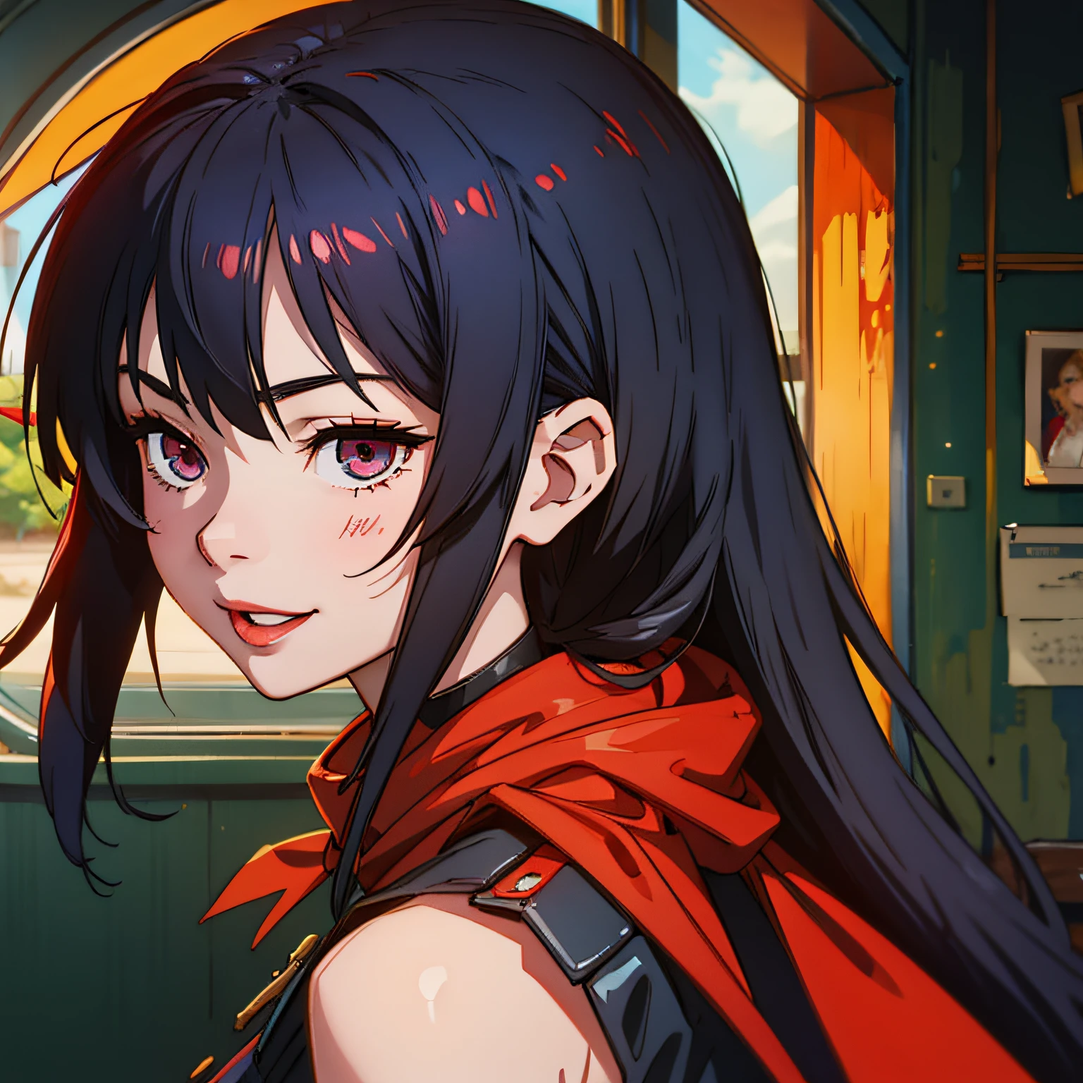 Kurumi from Date a Live, covered in blood and smiling --auto
