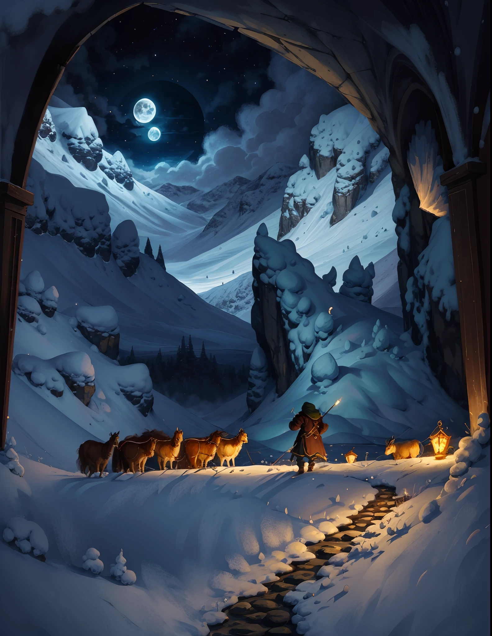 Los guardias elfo, with its long and graceful steeds, aparecieron a la luz de la luna.