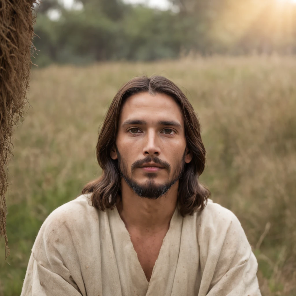 retrato de Jesus moderno, olhando de perfil, cinematic lighthing, profundidade de campo, bokeh, realismo, fotorrealista, hiper-realismo, fotografia profissional, uhd, dslr, hdr