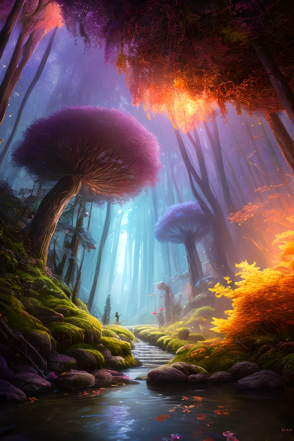 masterpiece, best quality, high quality, extremely detailed CG unreal engine 5, 8k wallpaper, An enchanting and dreamy scene of a fantasy underground cave forest, with towering, glowing mushrooms, and hidden fairy glens, creating a sense of mystique and enchantment, artstation, dark colours, digital illustration, intricate, trending, pastel colors, oil paiting, award winning photography, Bokeh, Depth of Field, HDR, bloom, Chromatic Aberration ,Photorealistic,extremely detailed, trending on artstation, trending on CGsociety, Intricate, High Detail, underground, dramatic, art by midjourney
