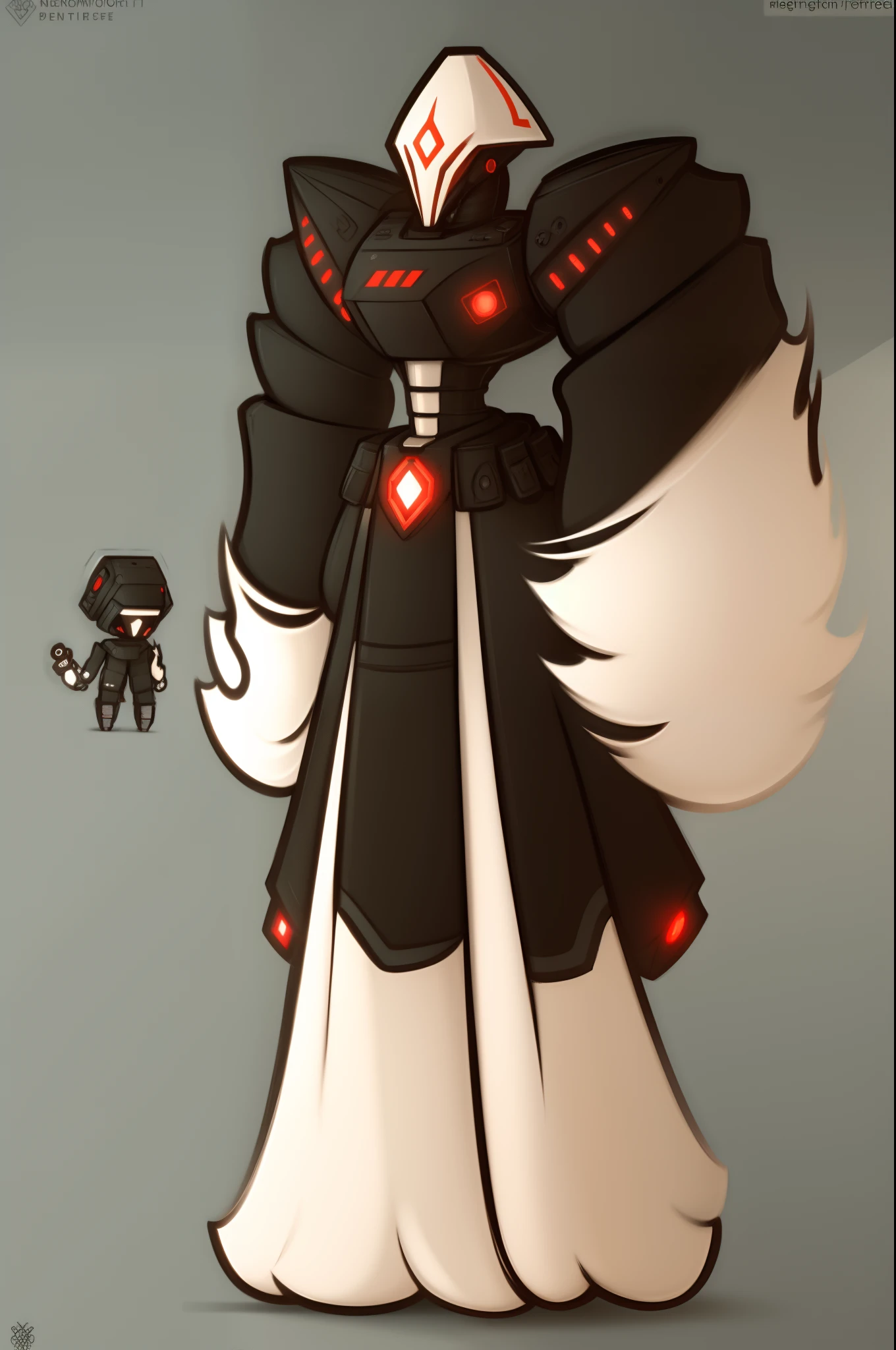 mech, style N3O-A1PHAangel mech,N3O-A1PHA style,chibi,full body,standing,robotgirl