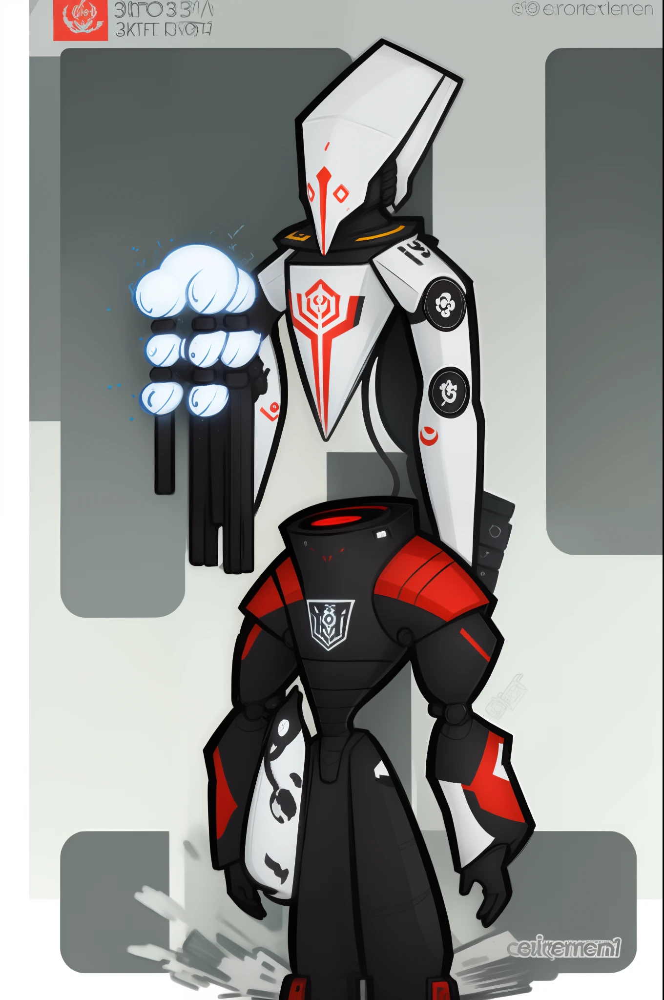 mech, style N3O-A1PHAangel mech,N3O-A1PHA style,chibi,full body,standing,robotgirl