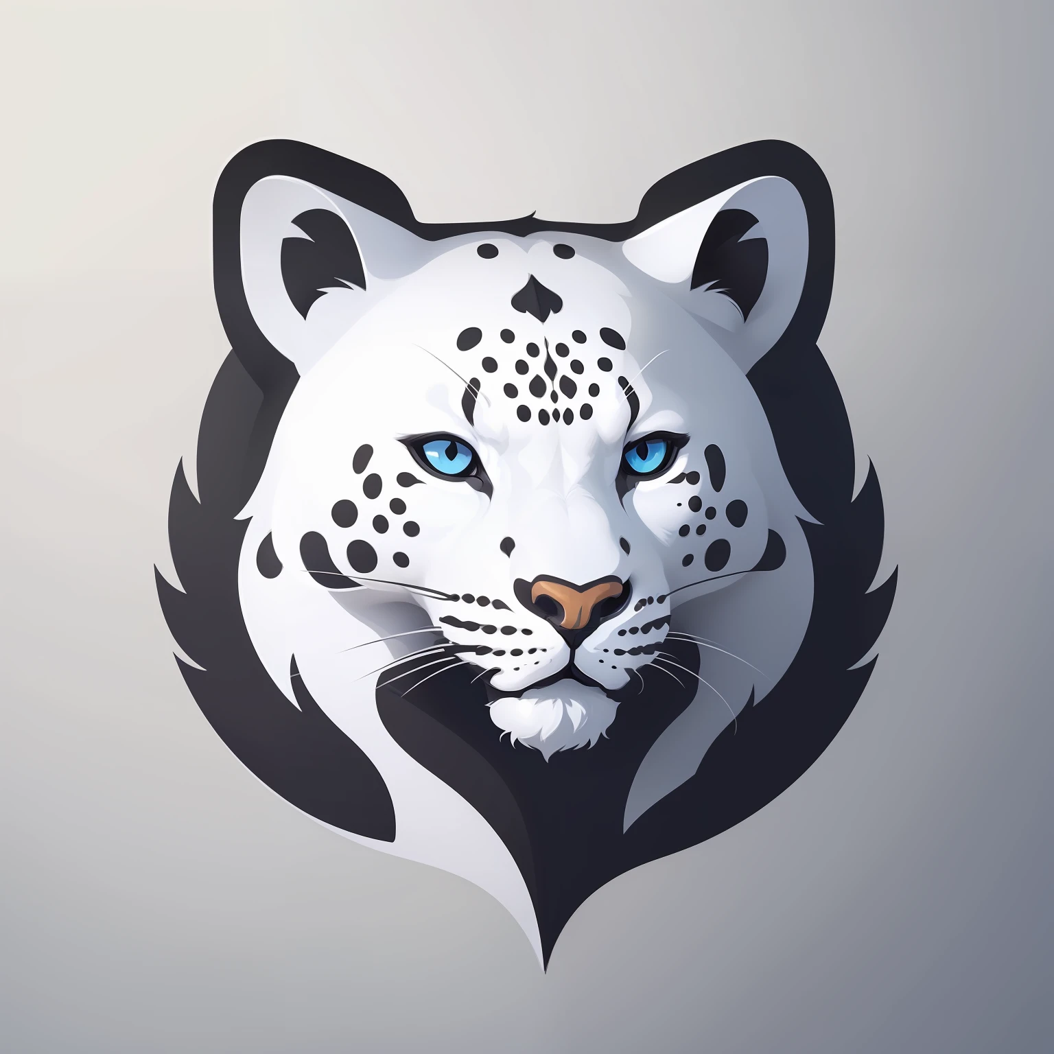 Leopardo branco leopardo das neves design legal, minimalist logo graphic design simple details few details, logotipo de luxo preto e branco luxo, Logotipo rico
