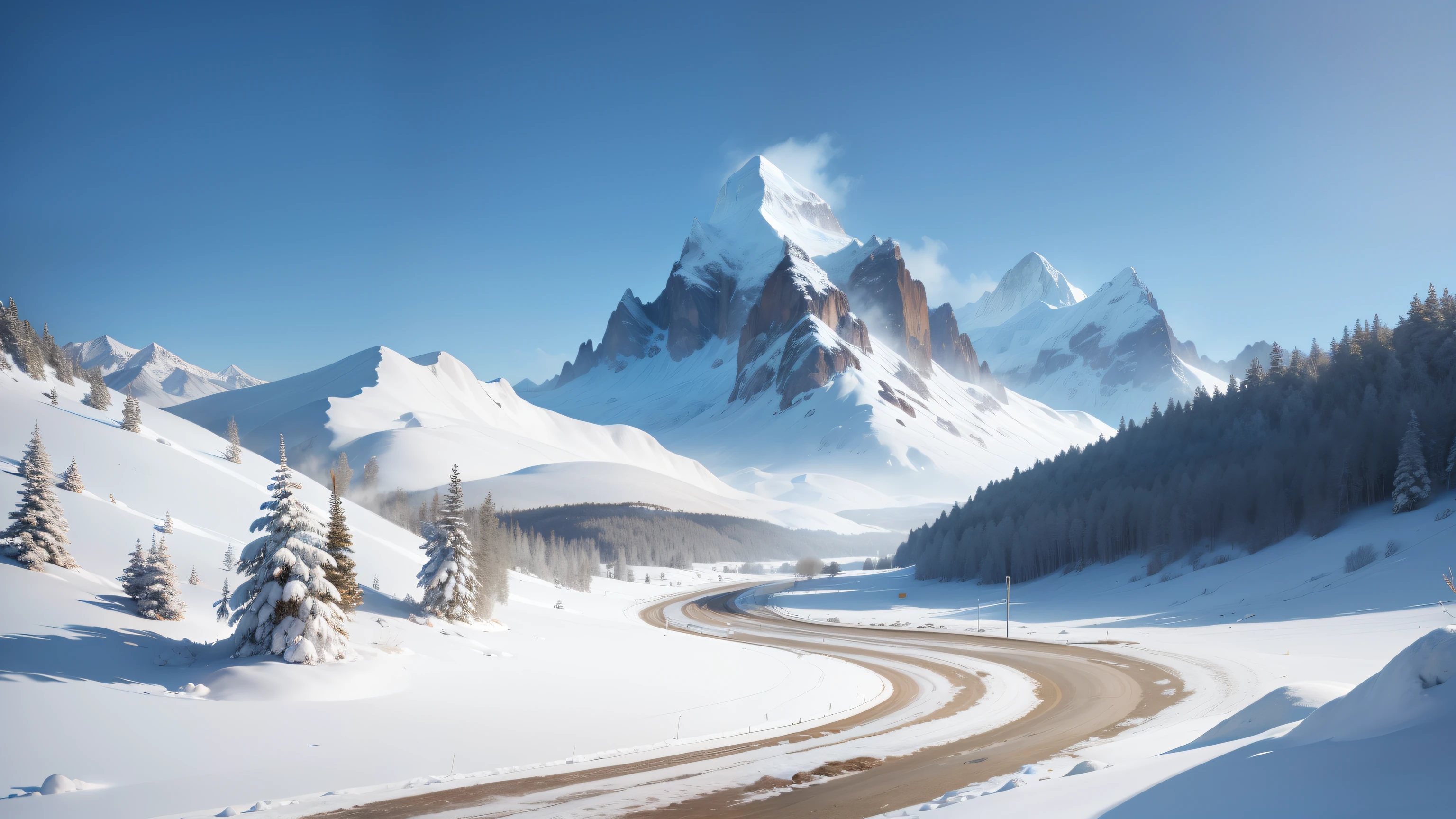 Paisagens montanhosas e pedregosas, neve nas montanhas (obra-prima) (8k high resolution) (melhor qualidade) (Ultra Definition) (Ultra realista)(Foto RAW) (Foto realista) (bright illumination)