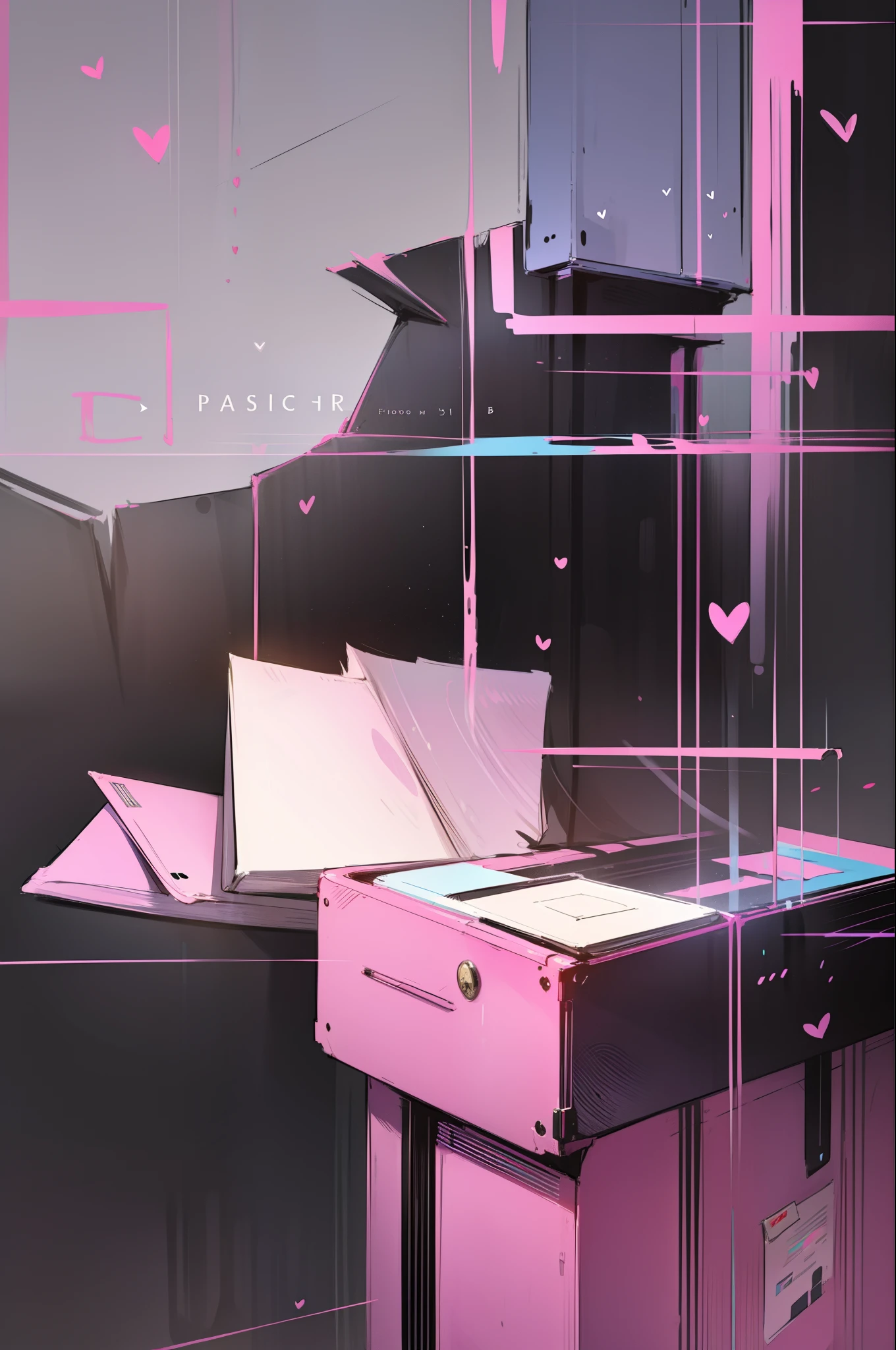 aesthetic love letter style book cover hd and aesthetic pastels colors --auto --s2