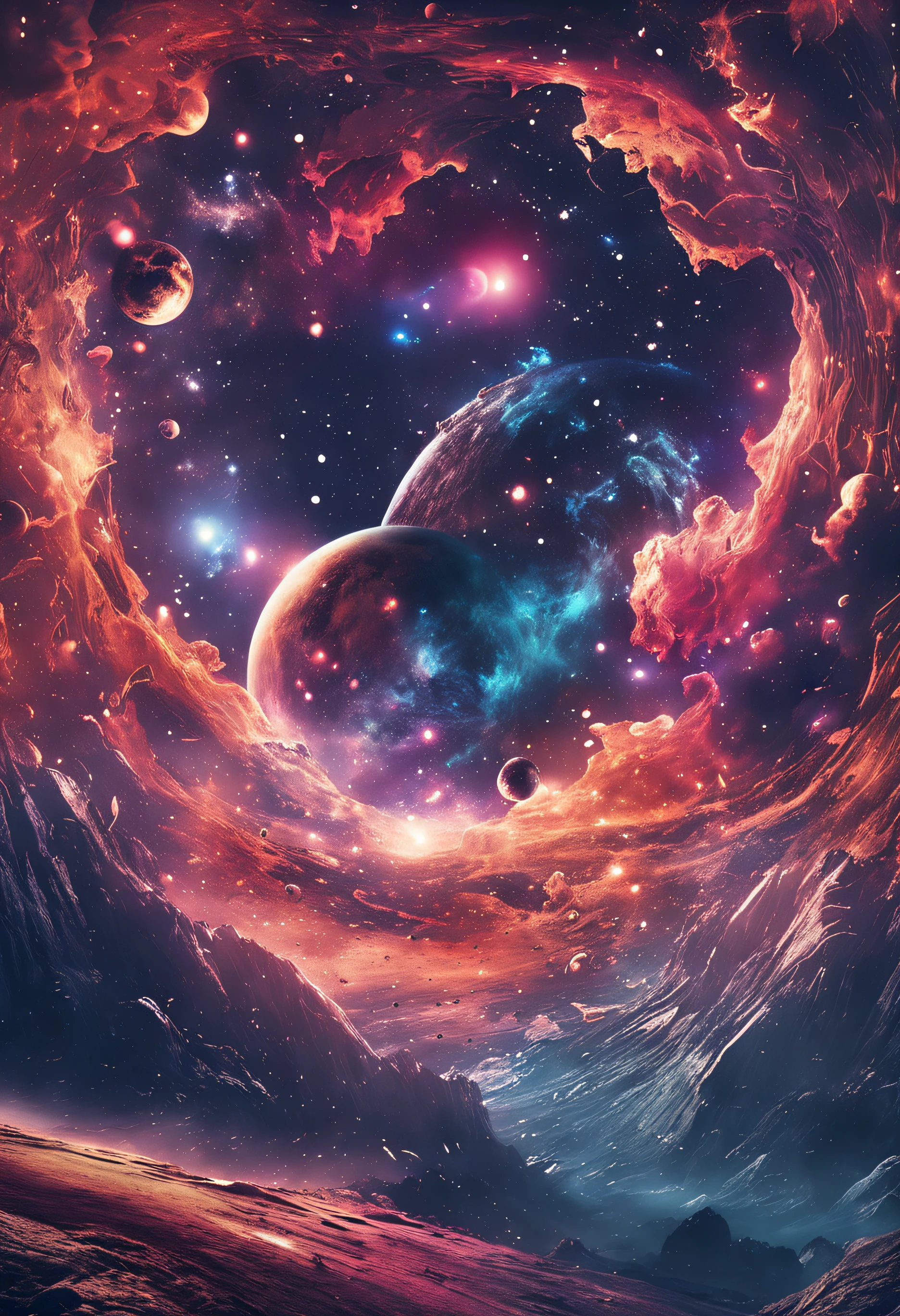 create outer space background, creative background