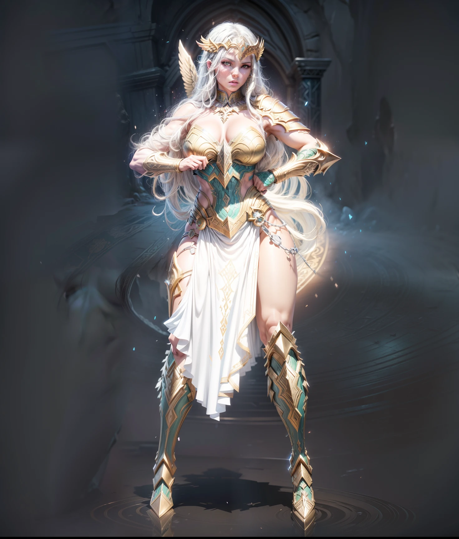 Asgard,valkyrie,Senhora Cavaleiro,Anatomia correta,epic fantasy digital art,tmasterpiece,8k,high-definition resolution,desenho detalhado,Qulidade Superior,, Epic composition, músculous body