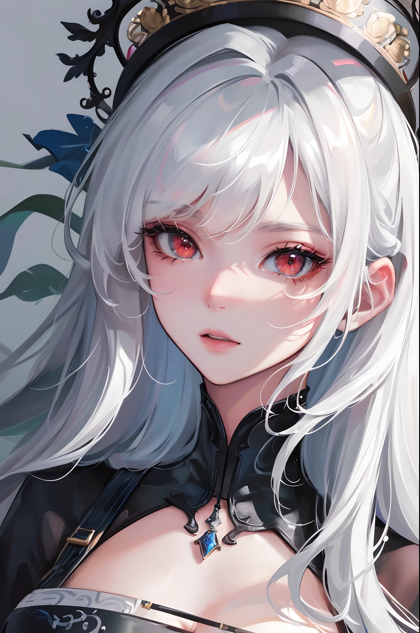 Masterpiece, Best quality, Extremely detailed, Cinematic lightning, intricately details, A high resolution, offcial art, finely detailed beautiful face and eyes, high-resolution illustrations, 8K, Depth of field, Bokeh, Solo, 1girll, A girl with white hair and red eyes,...