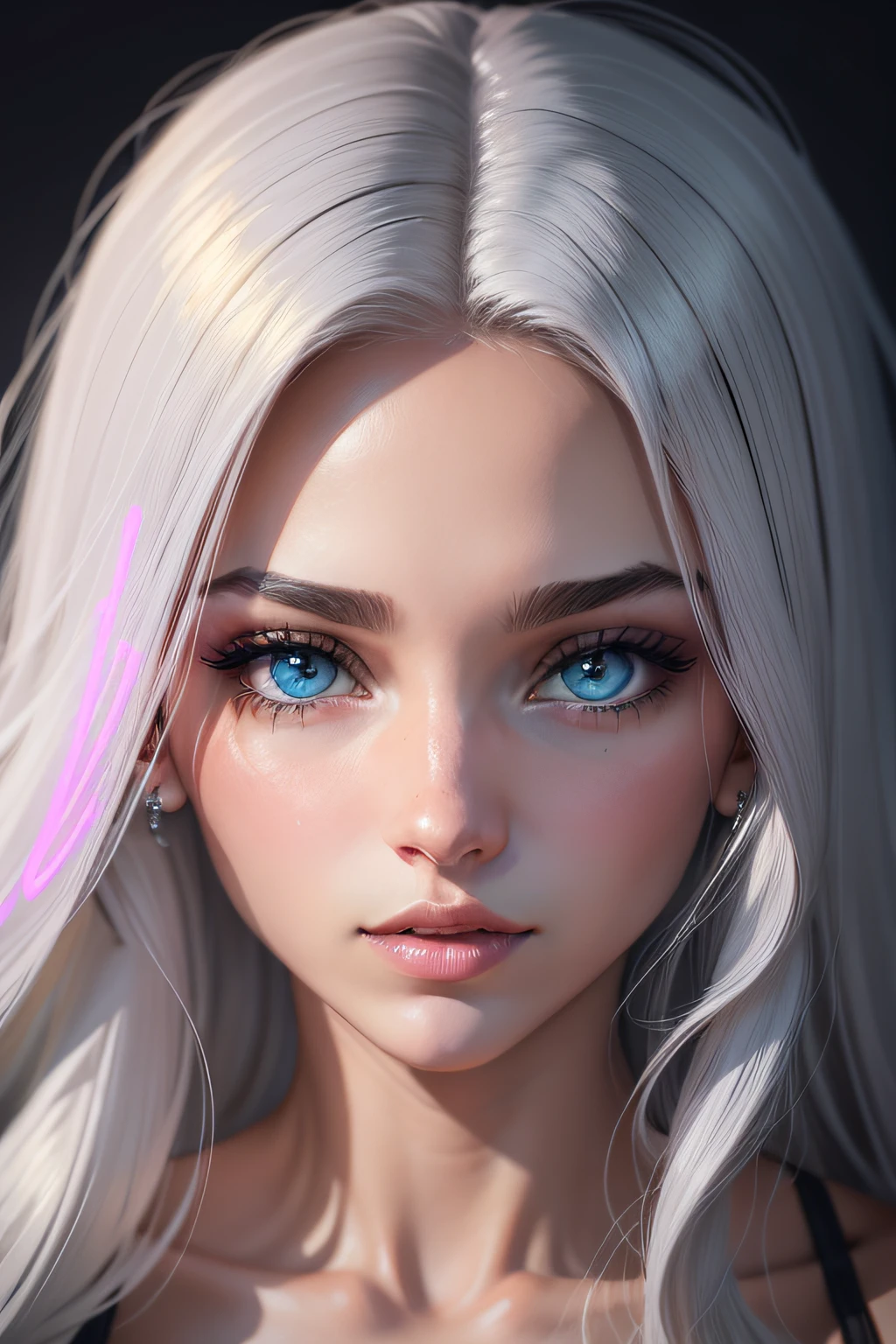 olhos feminino, desenhado no estilo neon