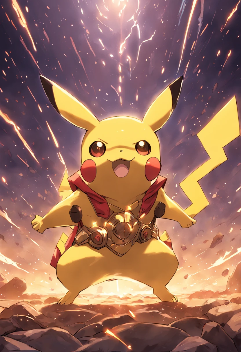 (picachu vestindo a armadura do Homem de Ferro) Infinity Gauntlet on the Ground