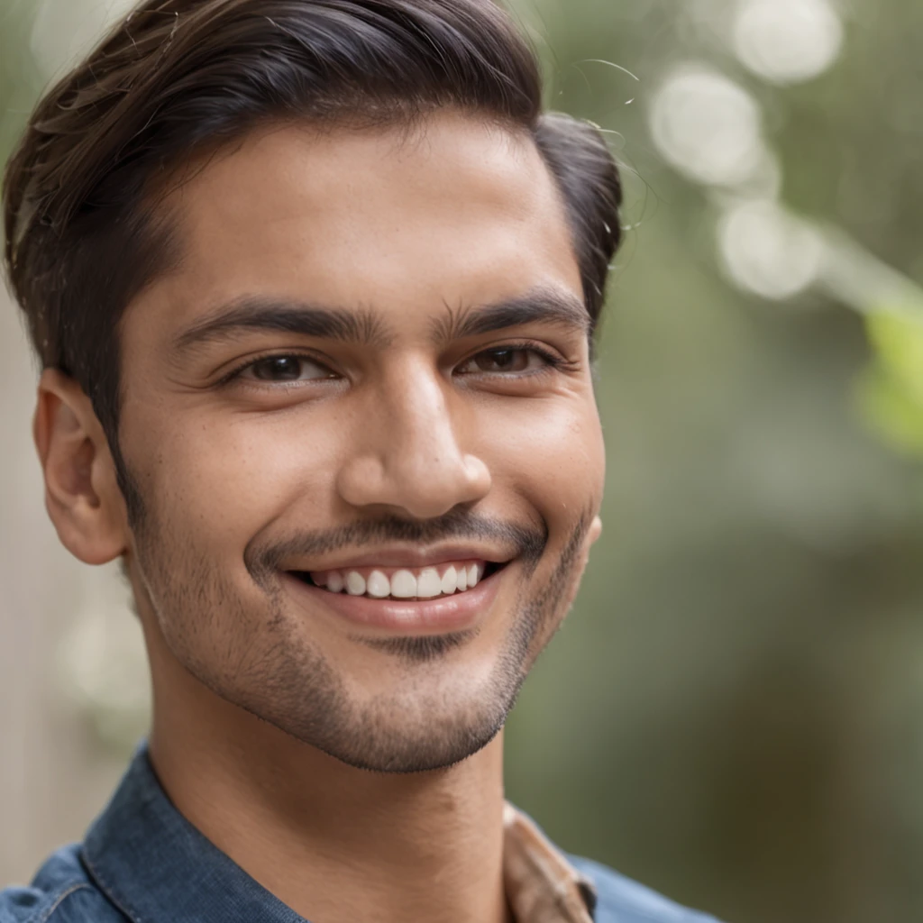 handsome indian skincare blogger, flawless radiant skin, glowing skin, handsome smile taking selfie, with a lion with its jaws open about to eat him in the background