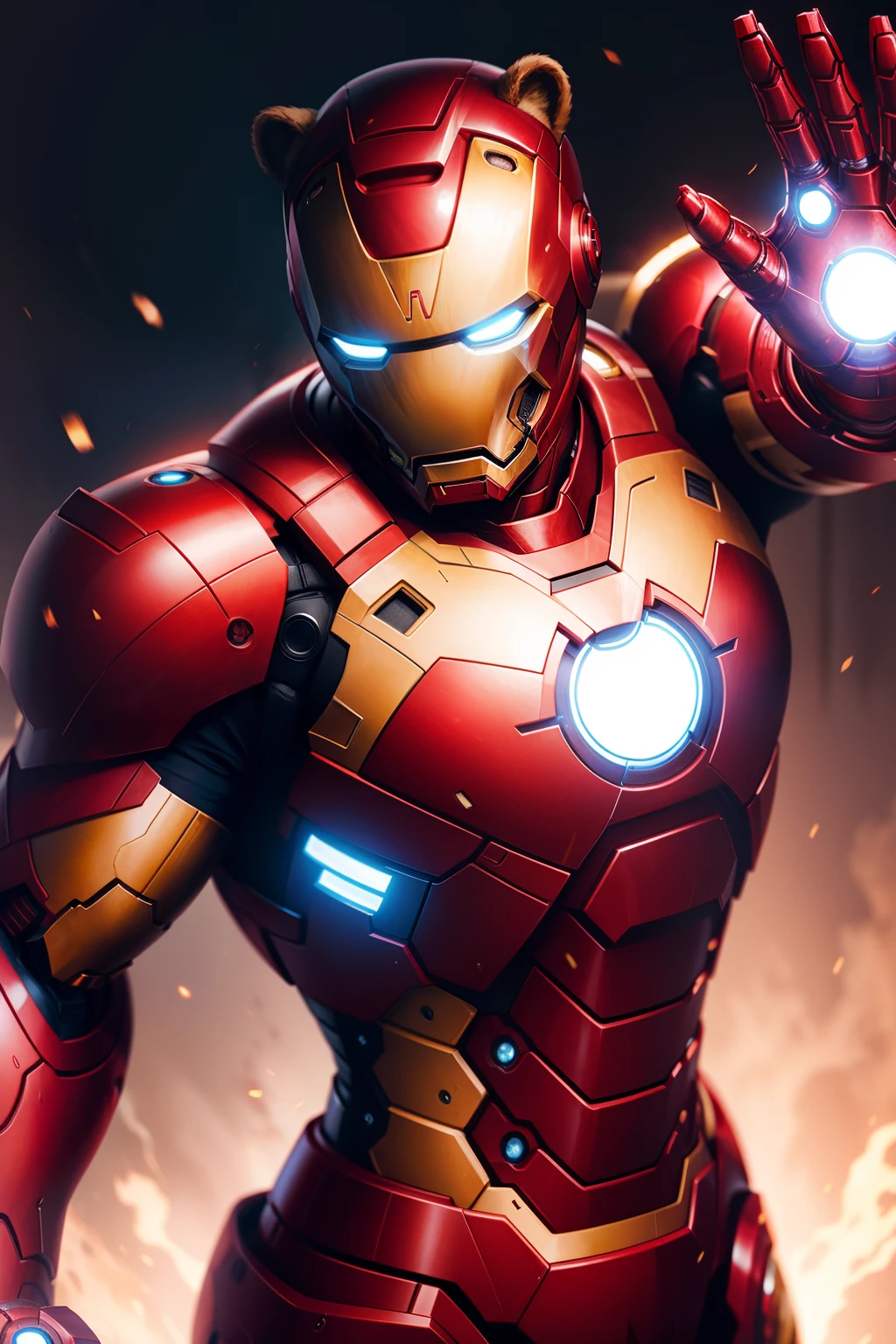 a bear as iron man