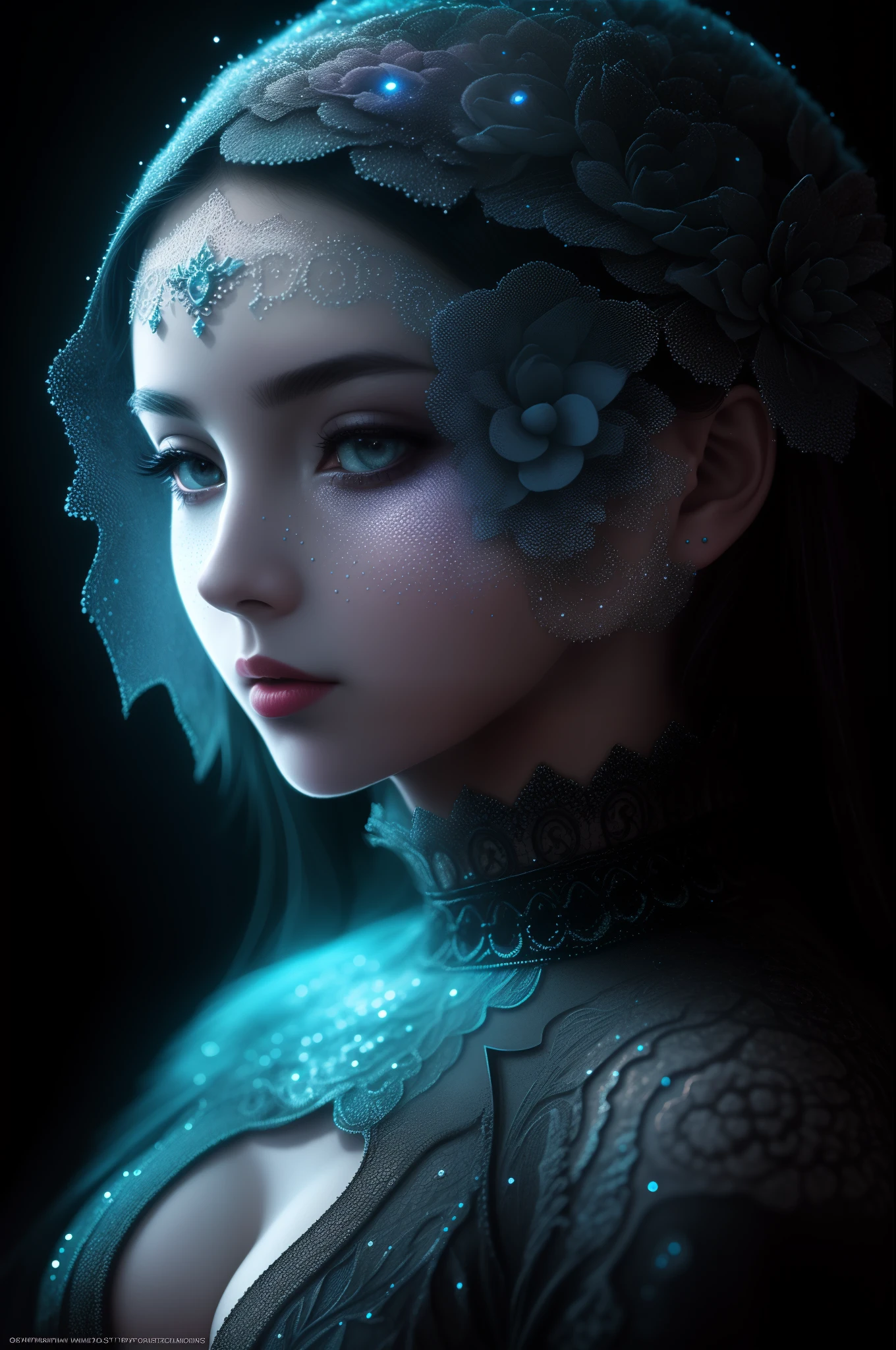 Absurd, high-resolution, ultra-detailed, (1 girl:1. 2), stippling painting technique, stippling shadows, intricate details, fine dots, texture effects, subtle gradients, fascinating craftsmanship, infrared photography, otherworldly tones, surreal landscapes , invisible light, ethereal glow, vivid colors, ghost effects