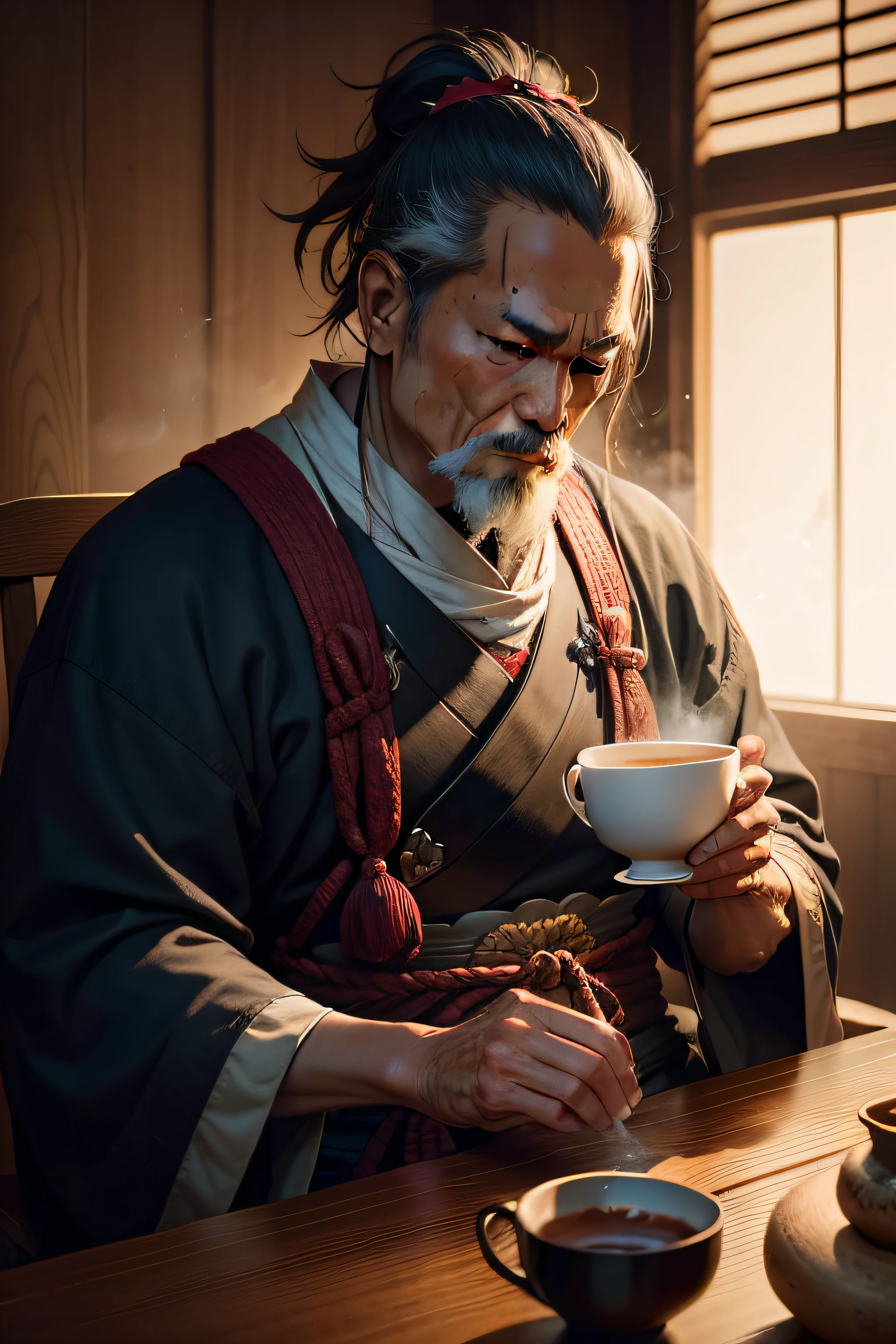 MESTRE ASIATICO VELHO, The cup of mind and the mystery of wisdom with serenity, o mestre ASIATICO convidou o professor a sentar-se, Serve a cup of tea. The cup seemed to be full, But the master continued to pour the liquid, sem se importar com o transbordamento.