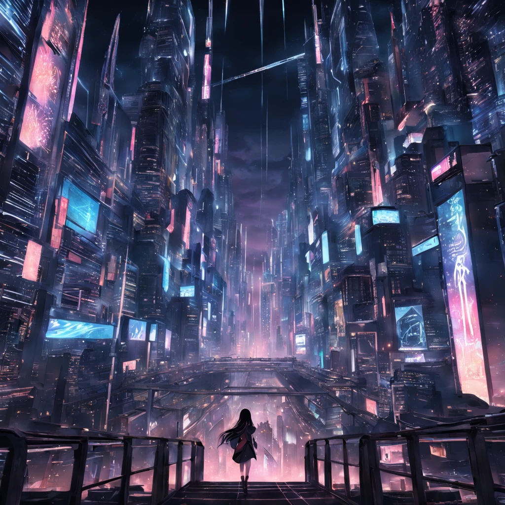 image of a futuristic city darker traces more with a lot of evident and latent technology