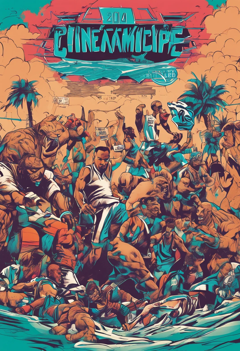 Since there was little to go by, here was my prompt
team photo of the 1996 charlotte hornets in the style of Nevercrew and ross tran, sports promotional poster, headshots, overlapping composition --ar 9:16
