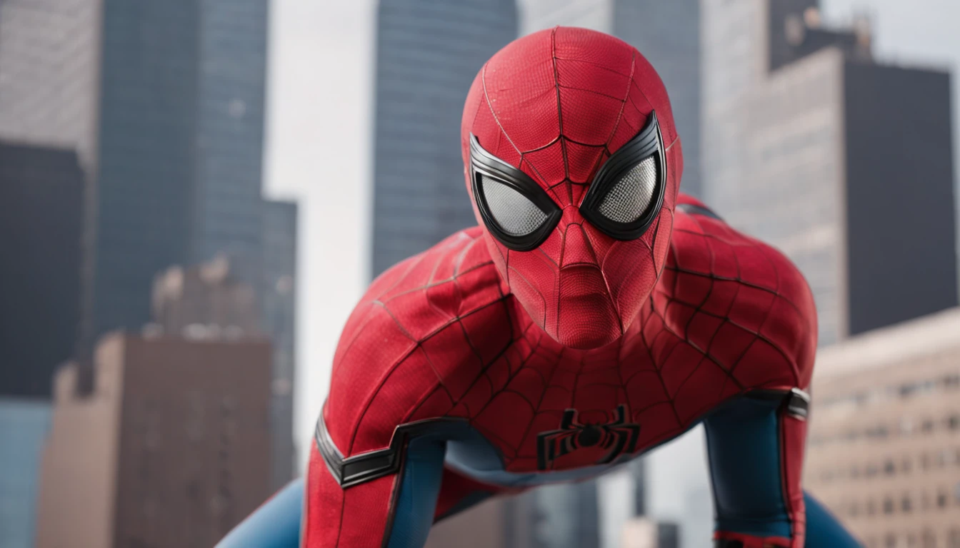Spider - Hombre de traje parado en un techo con una ciudad en el fondo, lleva debajo de su brazo una computadora portatil ,Pedro Parker, Spider-Man, spider - man, Retrato de Spider-Man, Fondo de pantalla HQ 4K, highly detailed spider - man, Peter Parker como Spider-Man., Estilo futurista de Spider-Man, Renderizado 8K", Medio de cerca - arriba ( Mcu ), Spiderman, Tendencias en ArtStation 4K, Arte CG