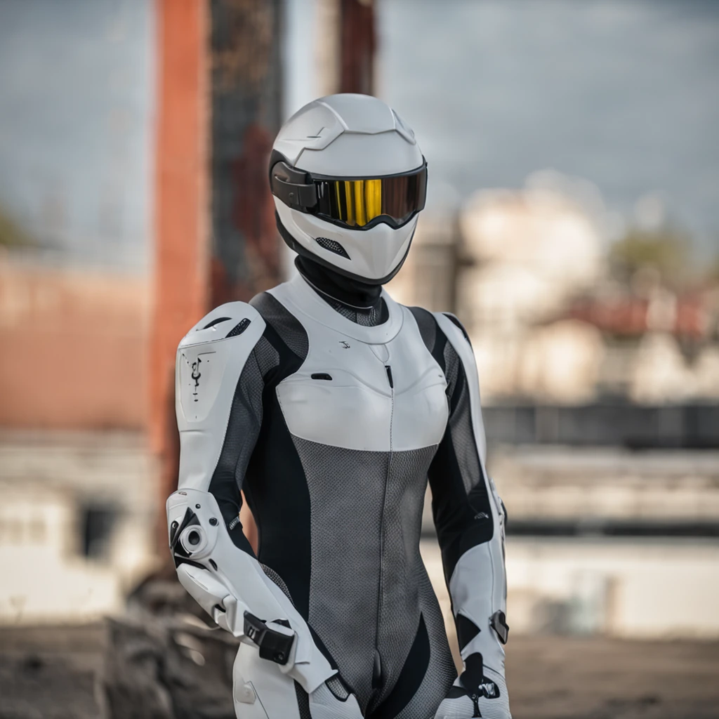 ((Qualidade Superior, 8K, Obra-Prima: 1.3)), sharp fokus: 1.2, solo, Raw foto, realista, obra-prima, melhor qualidade, alta resolução, ultra detalhado, artes oficiais, Unity 8K papel de parede, papel de parede oficial, atmosfera mal-humorada, chiaroscuro, celty, 1girl, 1female, capacete, bodysuit, bodysuit preto, pele apertada, roupas de motociclista, ((coxas grossas)), coxas grossas, orelhas de animais, bikesuit, couro, seios grandes enormes, luvas, (((descompactar))), innerboob, pose, uma pessoa em um cyberhelmet, cyberhelmet branco, terrific, close up, linhas de movimento, buttom up up down, cintura curvado para o lado sensual, hiper detalhado, luzes neon, cores neon, cyberpunk, reflexos, brilhante, Sparks, shy and seductive posture, Estilo Perfeito, (((Espalhe as pernas, sente-se com os joelhos dobrados)))), Corpo feminino atraente, bonito, bonito, mais famoso do mundo, waist constriction, pose com o quadril inclinada para o lado, Hands behind head with arm tilted up, Front view,