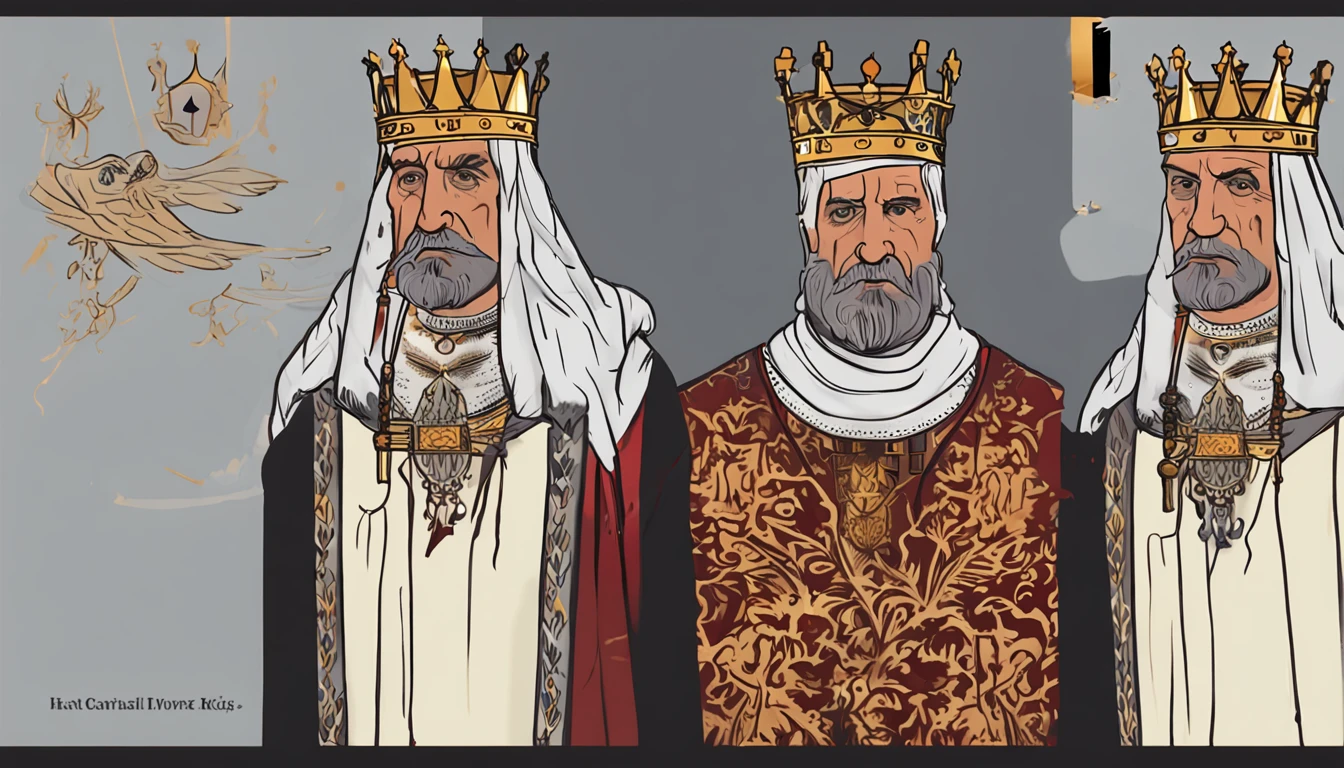 face forward 180º, eyes and face forward 180º, old medieval king, portrait of old medieval king, portrait of an old medieval king, crusader kings 3, portrait of a king looking forward, portrait of the emperor of humanity, majesty in noble clothes, granting him a noble title