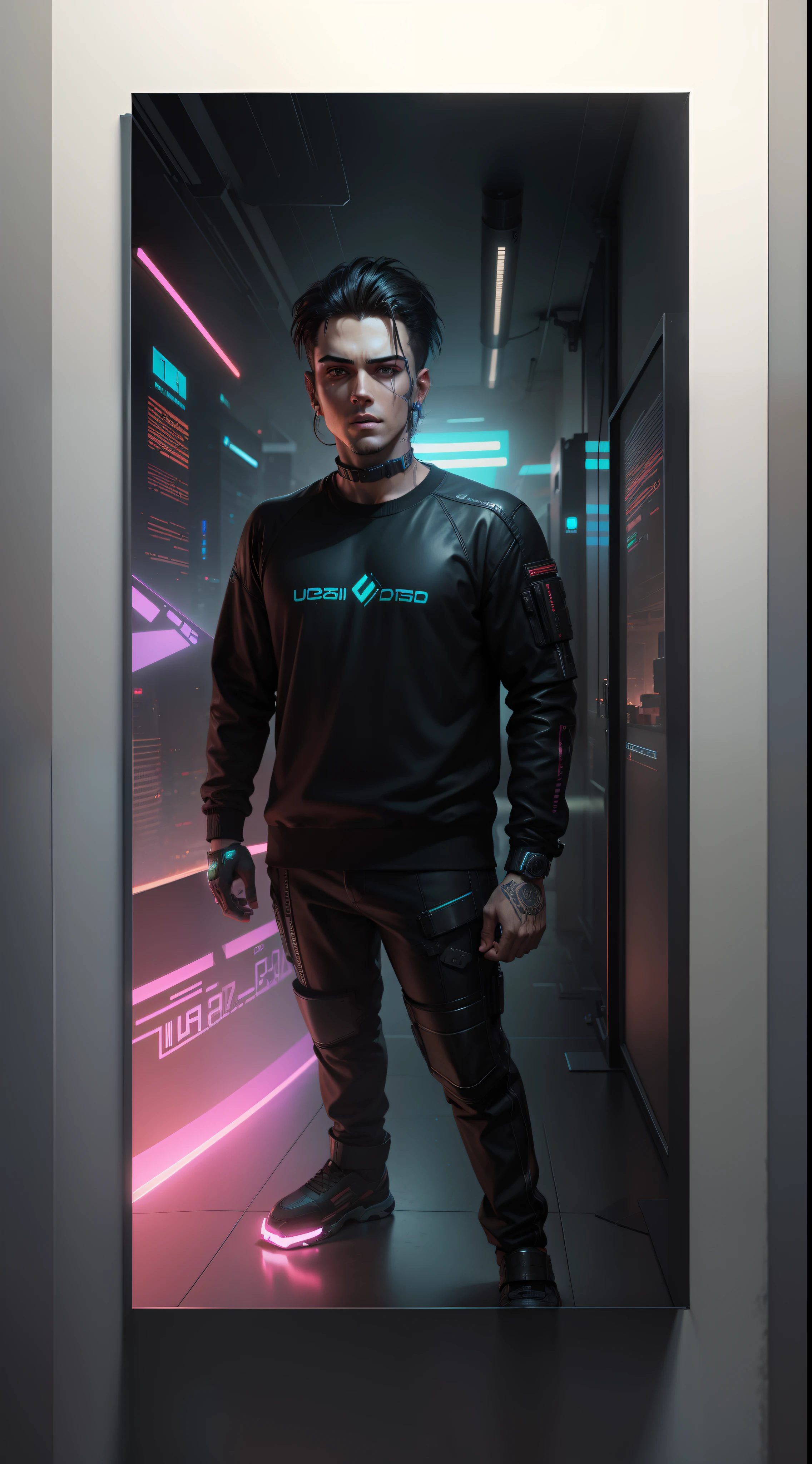 Change background, cyberpunk, handsome boy, realistic face, 8k, ultra realistic