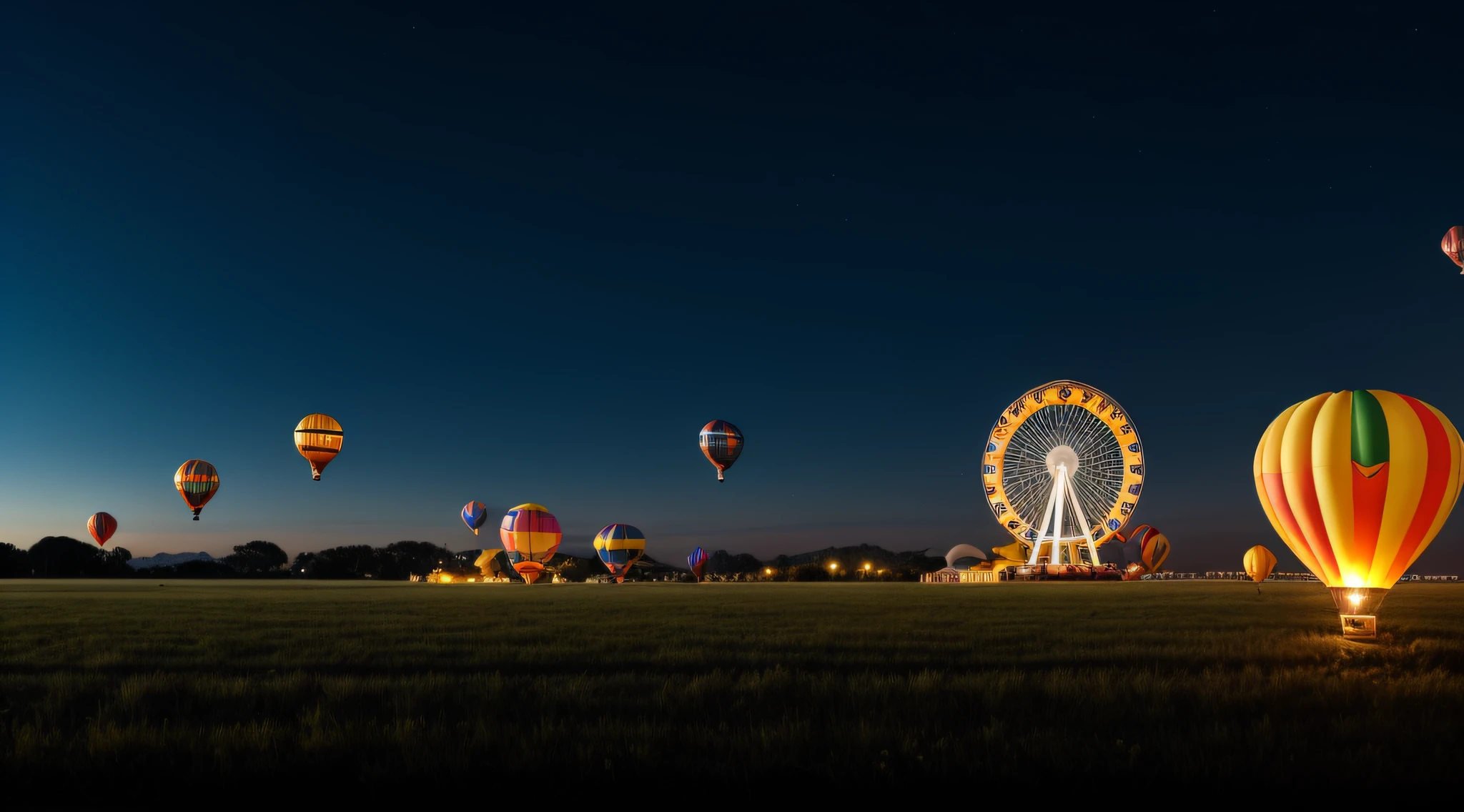 Leave only a balloon and the Ferris wheel in the environment and centralize the information.