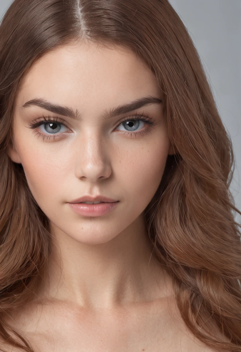 realista, NUDE, Cara de detalle perfecto, Ojos azules detallados, muy detallado, ruboroso, adorno para el cabello, Cignon Cabello Caoba, (cabello rubio), nude , slender 14 year old girl, Cara joven, ojos bonitos, fondo negrO