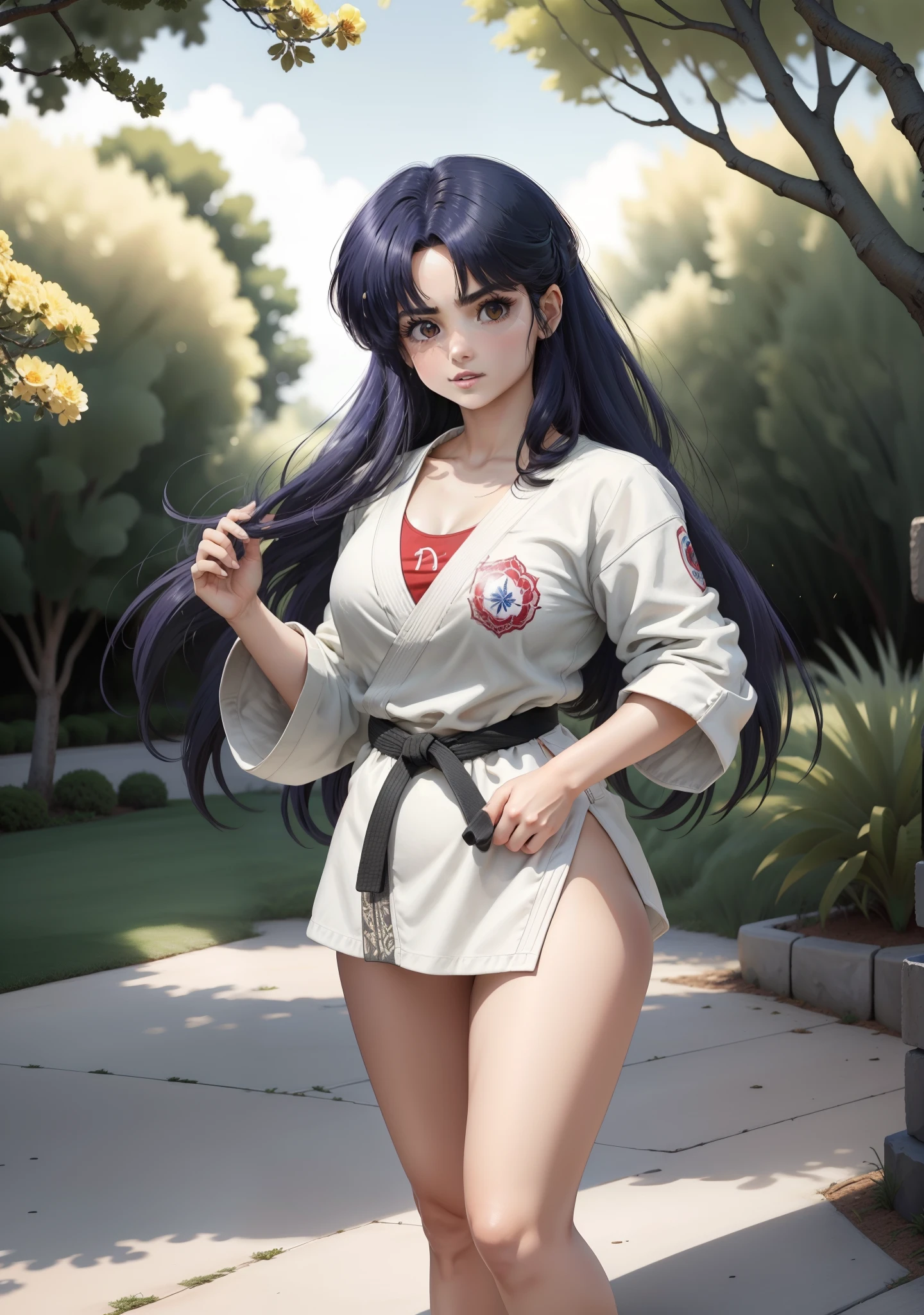(Akanetendowaifu: 1), lindo, rostro cansado, ojos cerrados,(ropa karate corto: 1.2), cabello corto, cabello largo,rostro detallado hiperrealismo, ojos detallados,ojos brillantes, mujer hermosa,piernas hermosas,nsfw,showing legs, vestido corto, piel humeda,sudor, manos con cinco dedos, pies con cinco dedos, pose dinamica lucha,atacando al espectador
(realista: 1.2), (realismo), (obra maestra: 1.2), (mejor calidad), (ultra detallado), (8k, 4k, intrincado), (disparo de cuerpo completo: 1), (disparo de vaquero: 1.2), (85 mm), light particules, luci, (muy detallado: 1.2), (cara detallada: 1.2), (degradados), nsfw, ojos coloridos y detallados,(fondo detallado), paisaje detallado, (Angle Dynamic: 1.2), (dynamic pose: 1.2), (regla de third_composition: 1.3), (Line of action: 1.2), plano amplio, solo, luz espectacular,jardin japones, paisaje con estanque peces,luz amanecer