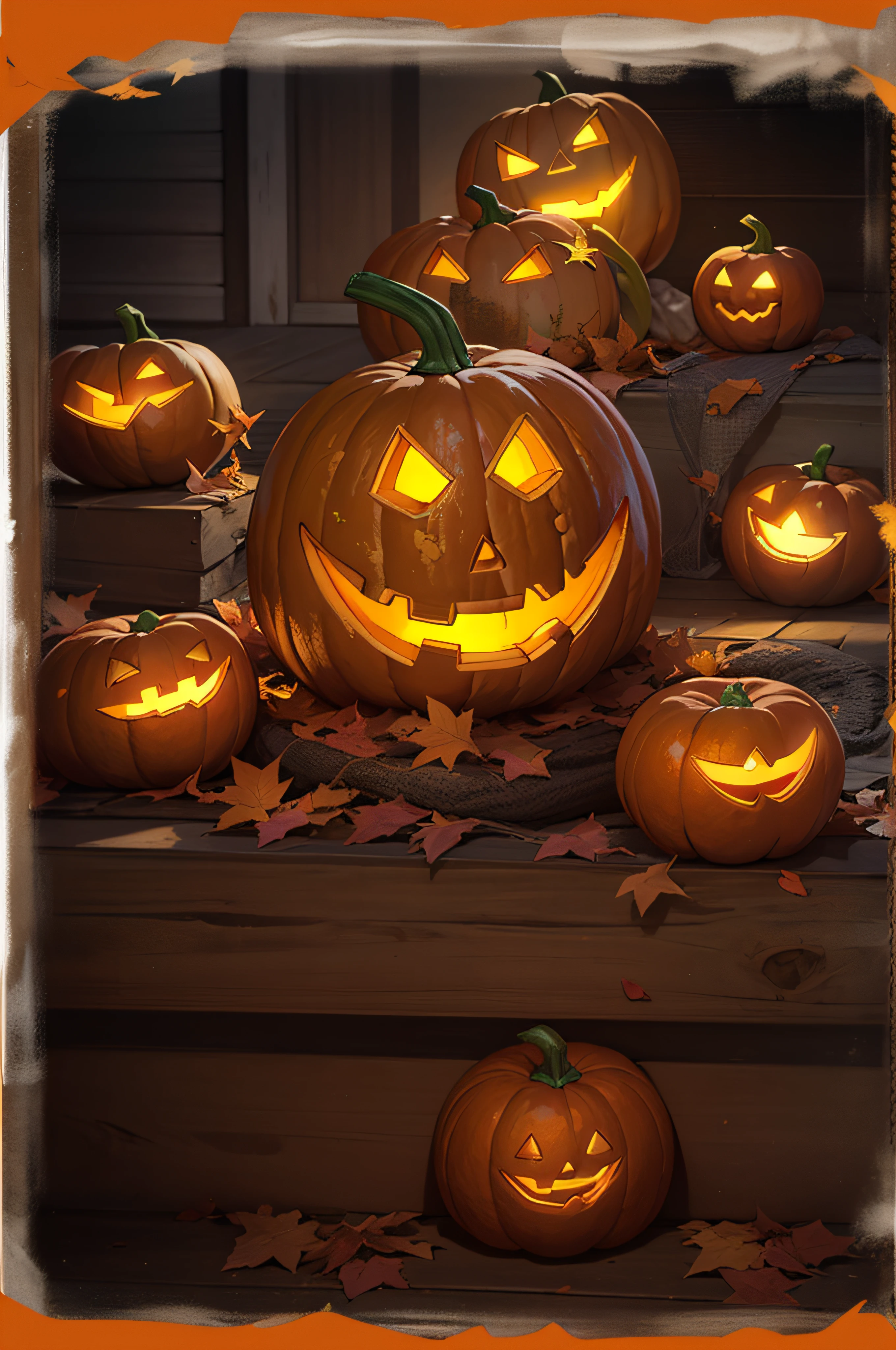 Halloween, Jack-o'-lantern、photos realistic