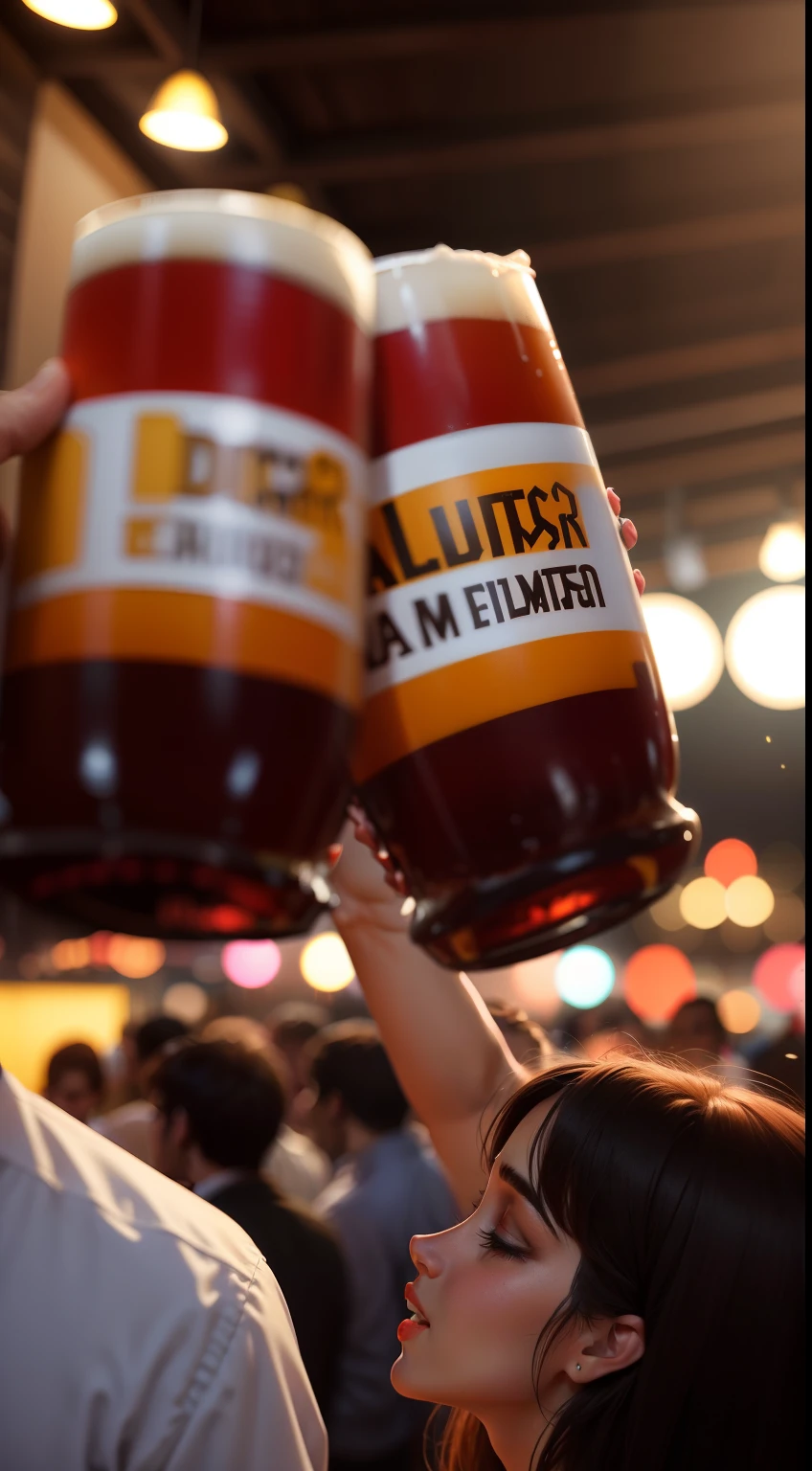 Criar um ambiente de festa, com muita gente comemorando, cerveja, dance.