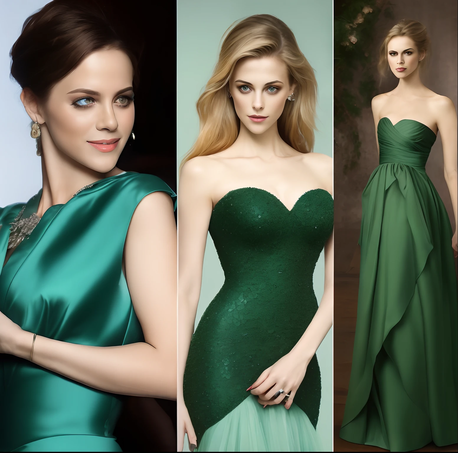 /describe kristen steward marrying in a green dress