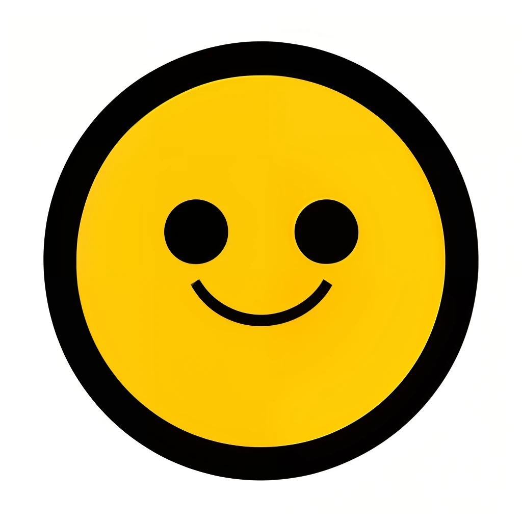 round yellow emoticon in white background