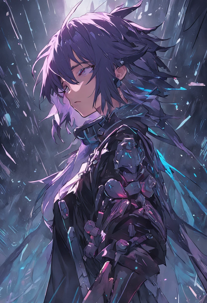 ((melhor qualidade)), ((obra-prima)), (altamente detalhado:1.3), (Cyberpunk:1.6) (prince\\(Indifferent expression\\),((((Dramatic))), (((corajoso))), (((intenso))) , (Melhor qualidade), (obra-prima), (altamente detalhado:1.3), (cyberpunk:1.6) (prince\\(Indifferent expression\\),(dramatic), (corajoso), (intenso) , crie uma personagem feminina com um aspecto de princesa selvagem em um mundo ciberpunk , of emphasis in her eyes, Heavy metal album cover with storm in the background