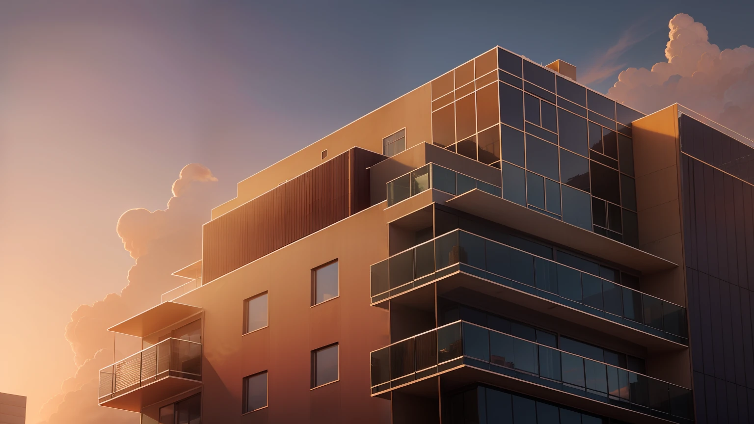 PENTHOUSE OF A LUXURIOUS BUILDING, NUVENS VOLUMETRICAS, POR DO SOL