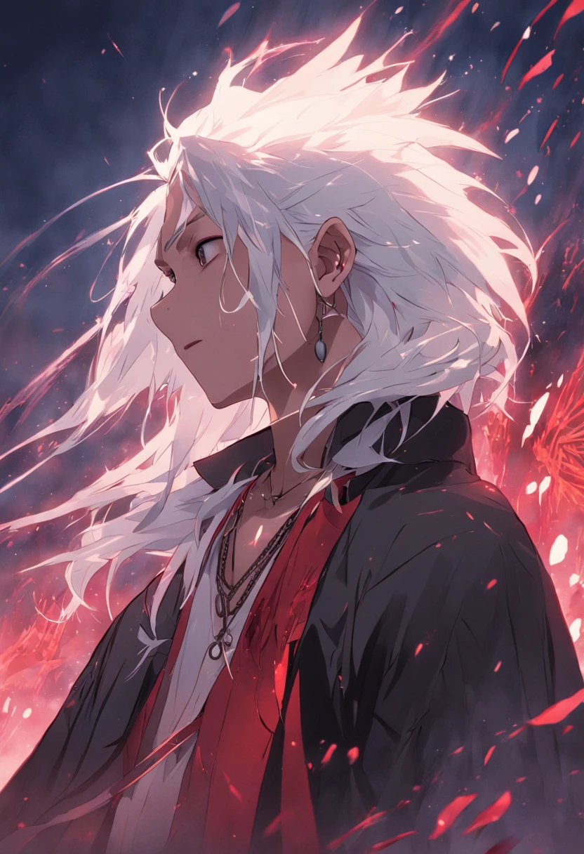 Young indigenous vampire with white hair