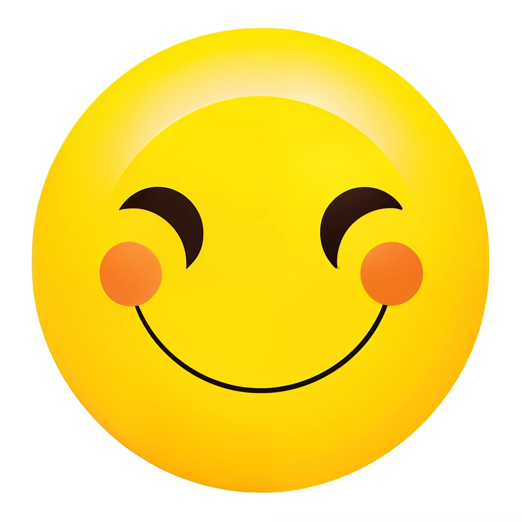 round yellow happy emoticon in white background