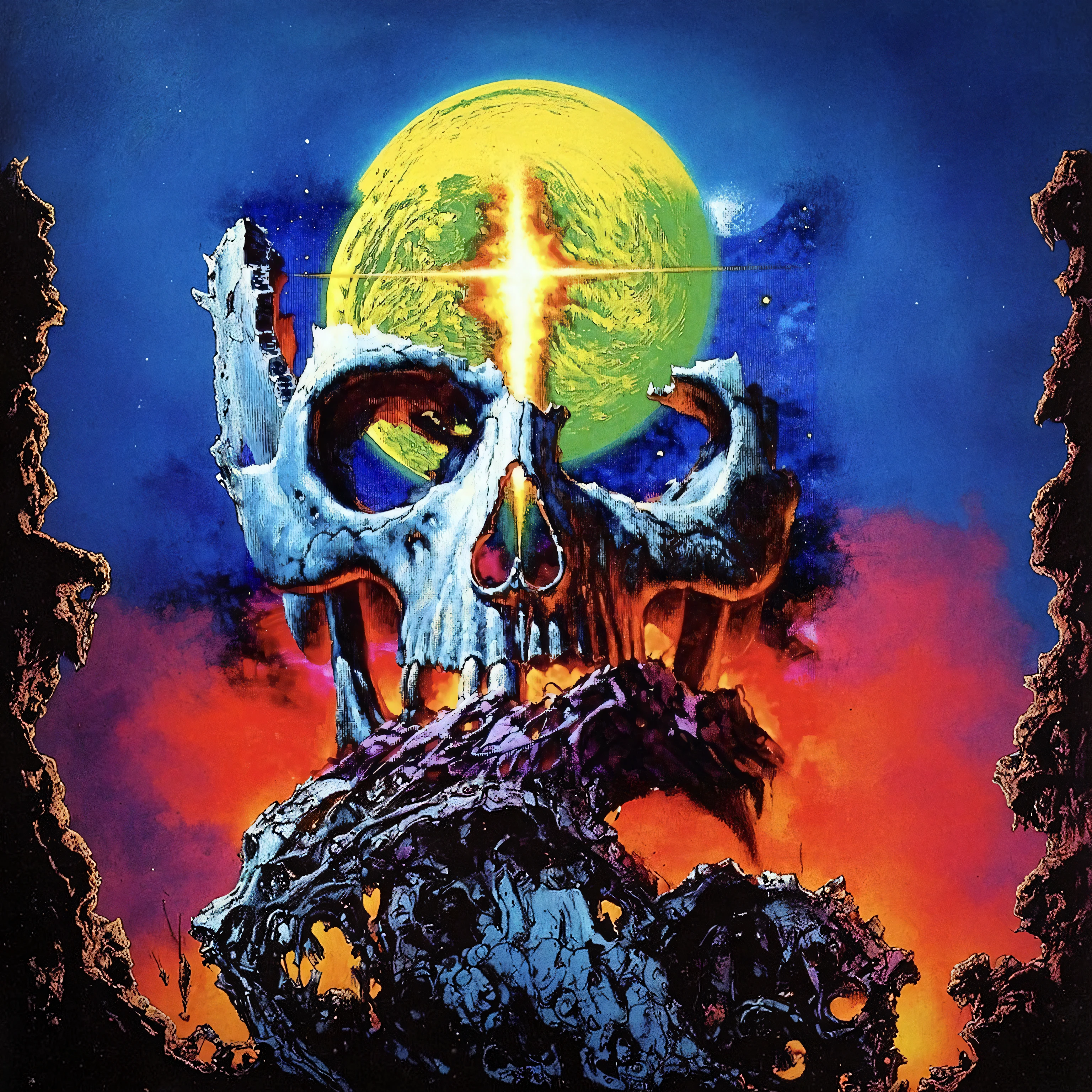 a movie poster for (Galaxy of Terror), inspired by Clyde Caldwell, futuristic apocalypse, stalenhag, metal album cover, gwar, heavy metal band promo, wayne barlowe pierre pellegrini, retro sci fi, movie poster no text, movie poster promo, ultra detailed, complex, sharp focus, object texture, studio photo, intricate details, highly detailed, Real Photo style, hyper-realistic, high dynamic range, rich colors, realistic textures, 8K uhd, high color depth, Nikon D 850, Kodak 400 port, fujifilm XT, (cinematic film:3.1)
