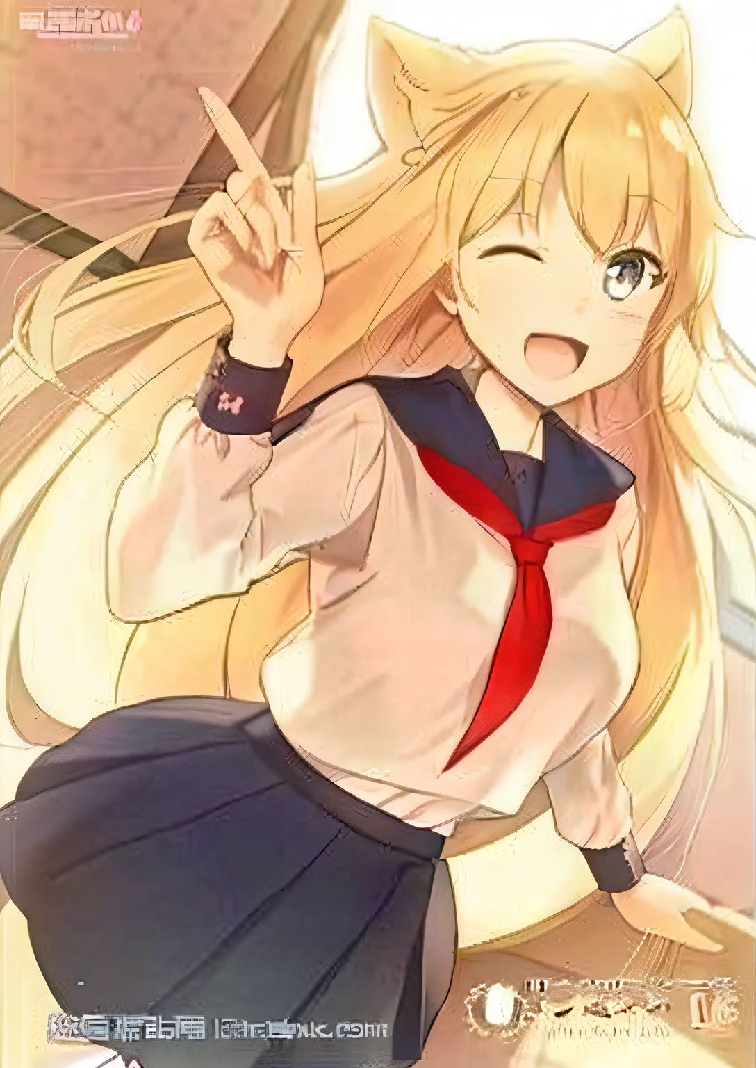 Anime girl with long blonde hair and cat ears in school uniform, Blonde anime girl with long hair, anime best girl, Beautiful Anime High School Girls, Anime girl with long hair, pin on anime, ecchi anime style, anime style like fate/stay night, anime visual of a cute girl, An anime girl, up of young anime girl, Cute anime style