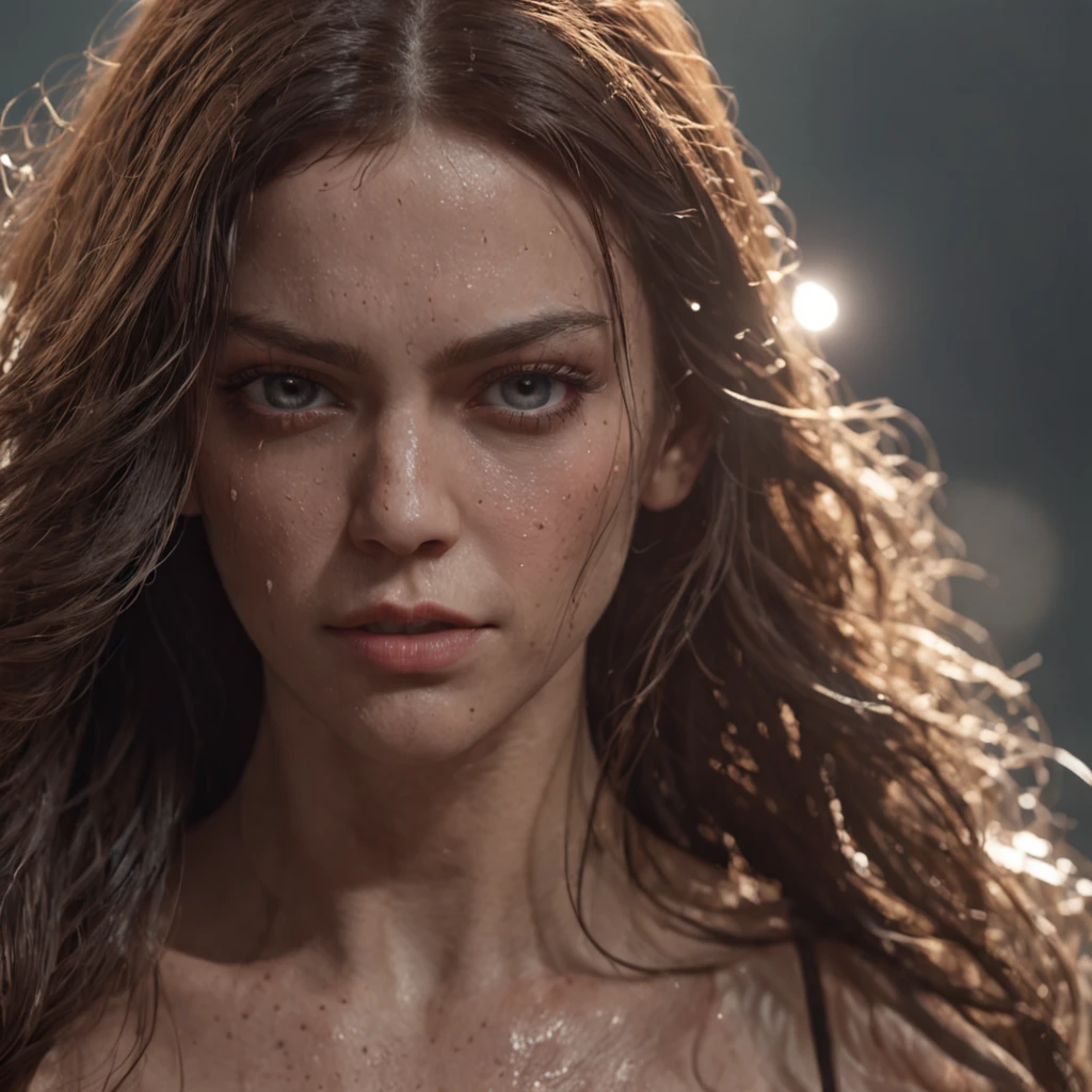 (Professional 3D rendering: 2.5) de (Realistic:2.5) Foto de arte mais bonita do mundo. Features naked female heroine, pernas abertas suaves e brilhantes, ((Epic heroine Rough muscular woman Wet heroine angry look long hair and fierce expression in dynamic pose, fantastic location, majestoso ambiente desordenado)), corpo inteiro 8k unidade render, action shot, poros da pele, very dark lighting, sombreamento pesado, circunstanciado, Rosto detalhado, (vibrante, fotogrdeia realista, Realistic, Dramatic, Escuro, foco nítido, 8k), (Old leather clothes damaged by bad weather:1.4), ((((Use peles)))), (intrincado:1.4), decadente, (altamente detalhado:1.4), pintura digital, rendering by octane, art stations, Conceito-Arte, liso, foco nítido, illustration, germe da arte, (Loish:0.23), Wlop Ilya Kuvshinov, e Greg Rutkowski e Alphonse Mucha Gracias, (global ilumination, studiolight, Light Volumetric), chuva forte, floating particles, patife, fantasia, Onze, corpo inteiroesbian, ((Fundo escuro e antigo da cidade:1.3)),CGSesociedade,art stations. Unreal 5 engine. Metahuman,