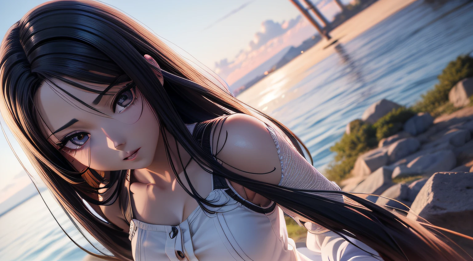 Garota de anime de corpo inteiro com cabelo loiro fones de ouvidos com roupas estilo rock and roll preta posando para uma foto, arte cg anime suave, photorealistic anime girl rendering, Estilo de anime 3D realista, anime. soft lighting, Arte Digital Anime, Arte Digital Anime detalhada, Arte de anime realista, Advanced digital anime art, Estilo anime 4K, 3 d anime realista, Anime estilo 3D