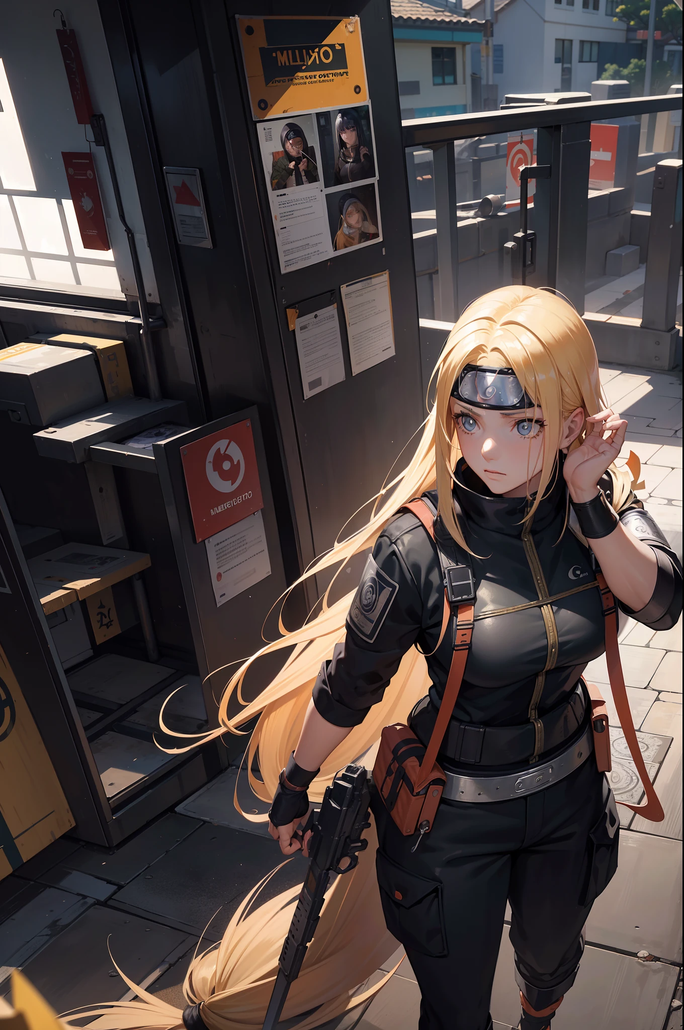 (masterpiece), (melhor qualidade), Realista, cinematiclight, ((Hinata de Naruto com uma metralhadora)), Victorious hero pose, fundo do campo de batalha, O corpo perfeito, olhos azuis, cabelos brancos coloridos, sniper bonita, cabelos prateados, Melhor foto tirada, Realistic, corpo inteiro, cabelos muito curtos, arte conceitual, Action painting, brilho, UHD, pele texturizada, master part, anatomicamente correto, melhor qualidade, 8k,Shooting enemies on the ground from inside a helicopter