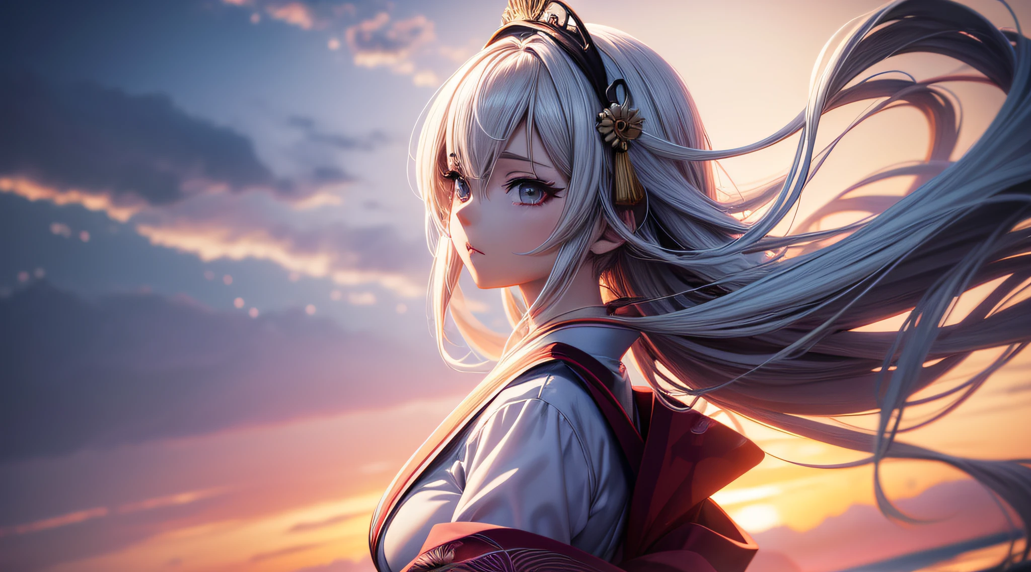 Garota inocente de anime de corpo inteiro com cabelo loiro com roupas longas estilo kimono branco posando para uma foto, arte cg anime suave, photorealistic anime girl rendering, Estilo de anime 3D realista, anime. soft lighting, Arte Digital Anime, Arte Digital Anime detalhada, Arte de anime realista, Advanced digital anime art, Estilo anime 4K, 3 d anime realista, Anime estilo 3D