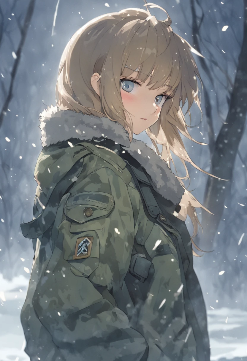 (fotorrealista), beautiful lighting, La mejor calidad, realista, Retrato de cuerpo entero, imagen real, Dealtoes intrincados, Profundidad de campo, 1girl, in a cold snowstorm, Una chica soldado muy musculosa con corte de pelo, Llevar uniformes militares de camuflaje de invierno, Plataforma portadora de placa de camuflaje, Guantes de combate, (Bolsas de revista), (Rodilleras), Altamente dealtoado, Cara perfecta, ojos azules, labios, caderas anchas, small waist, alto, inventar, Tacticool, Fujifilm XT3, al aire libre, Bright day, beautiful lighting, Foto RAW, 8k UHD, Film grain, ((Bokeh))