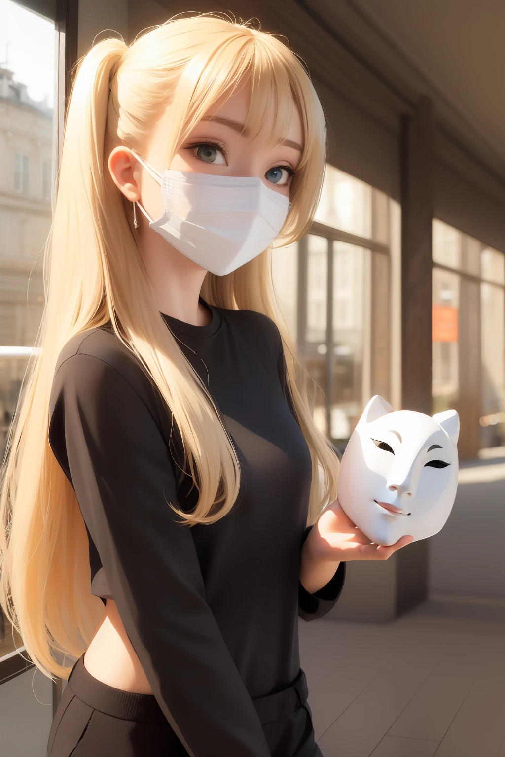 femele mask a blond animesque