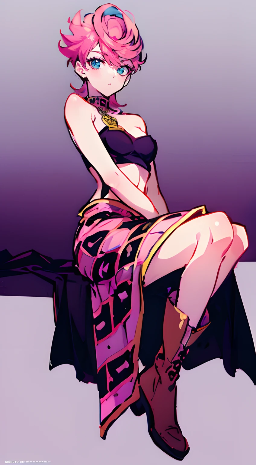 trishuna, trishjojo, trish una, absurdres, absolutely resolution, incredibly absurdres, highres, ultra detailed, 1girl, medium breasts, skirt, boots, solo, spcgrl