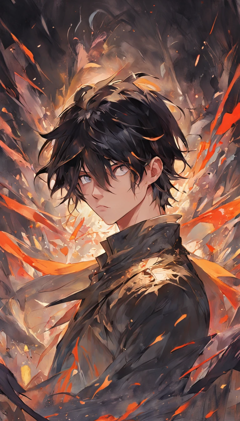 young princely man with dark hair and bright golden eyes, There is ugliness in beauty, But there is also beauty in ugliness, In the style of Adrian Ghenie, Esao Adrews, Jenny Saville, Edward Hopper, surrealism, Dark Art par James Jean, Takato Yamato, Minimalism inkpunk