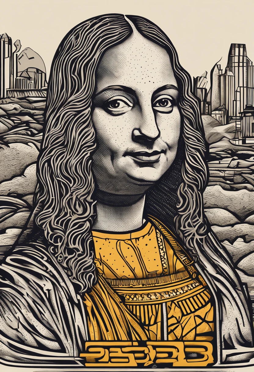 monalisa em preto e branco