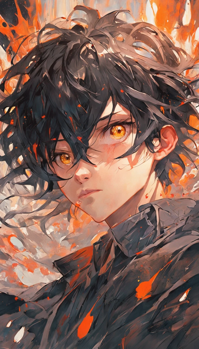 young man with dark hair and bright golden eyes, There is ugliness in beauty, But there is also beauty in ugliness, In the style of Adrian Ghenie, Esao Adrews, Jenny Saville, Edward Hopper, surrealism, Dark Art par James Jean, Takato Yamato, Minimalism inkpunk
